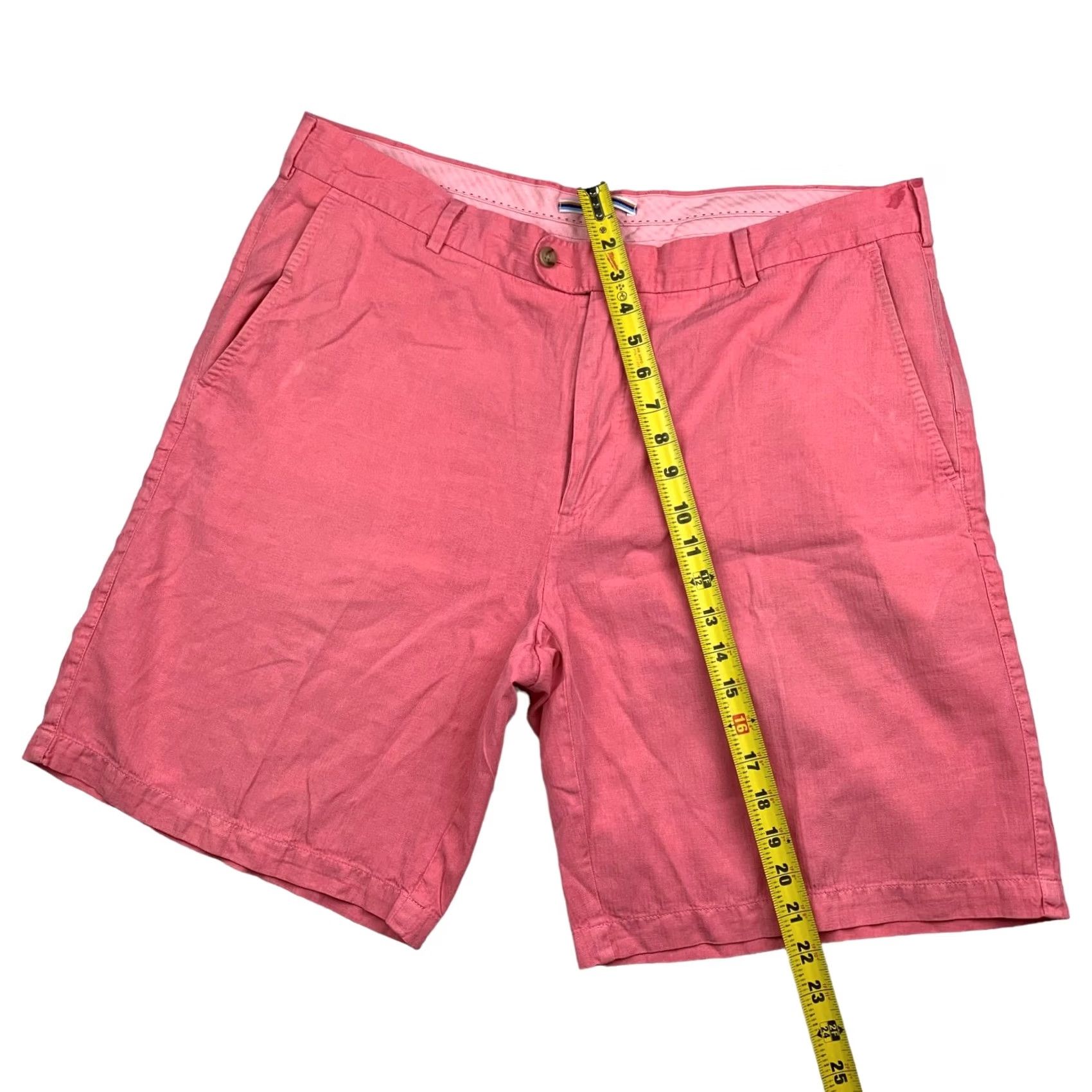 Peter Millar Peter Millar Men’s Chino Shorts Pink Flat Front 9in Inseam 38 Linen/Silk/Cotton Regular Mens Size US 38 / EU 54 - 5 Thumbnail