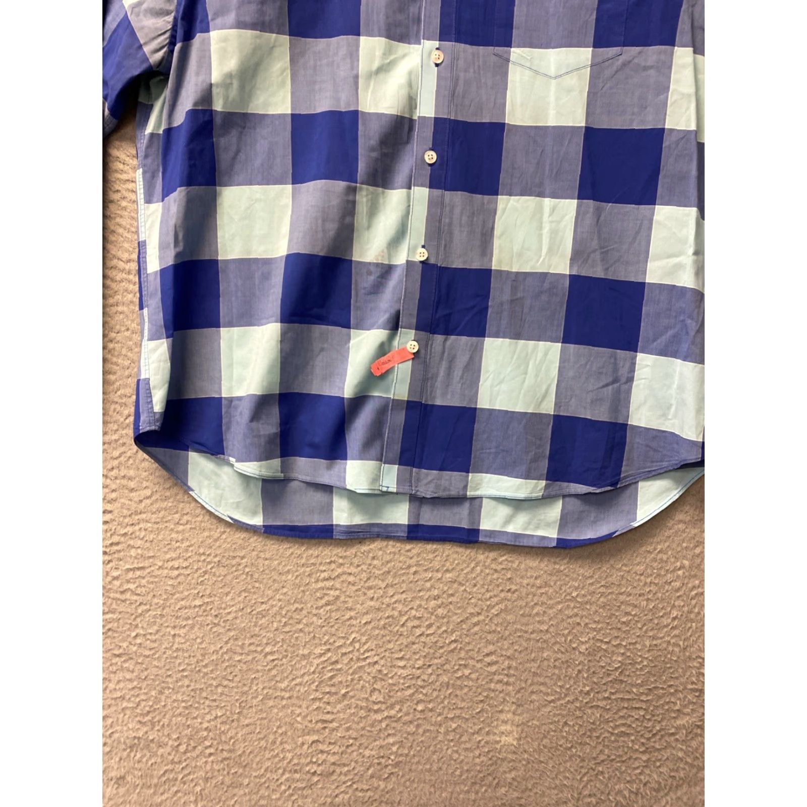 Bonobos Bonobos Shirt Mens XL blue Turquoise Plaid Cotton Casual Button-Up Collared Long Sleeve Size US XL / EU 56 / 4 - 2 Thumbnail