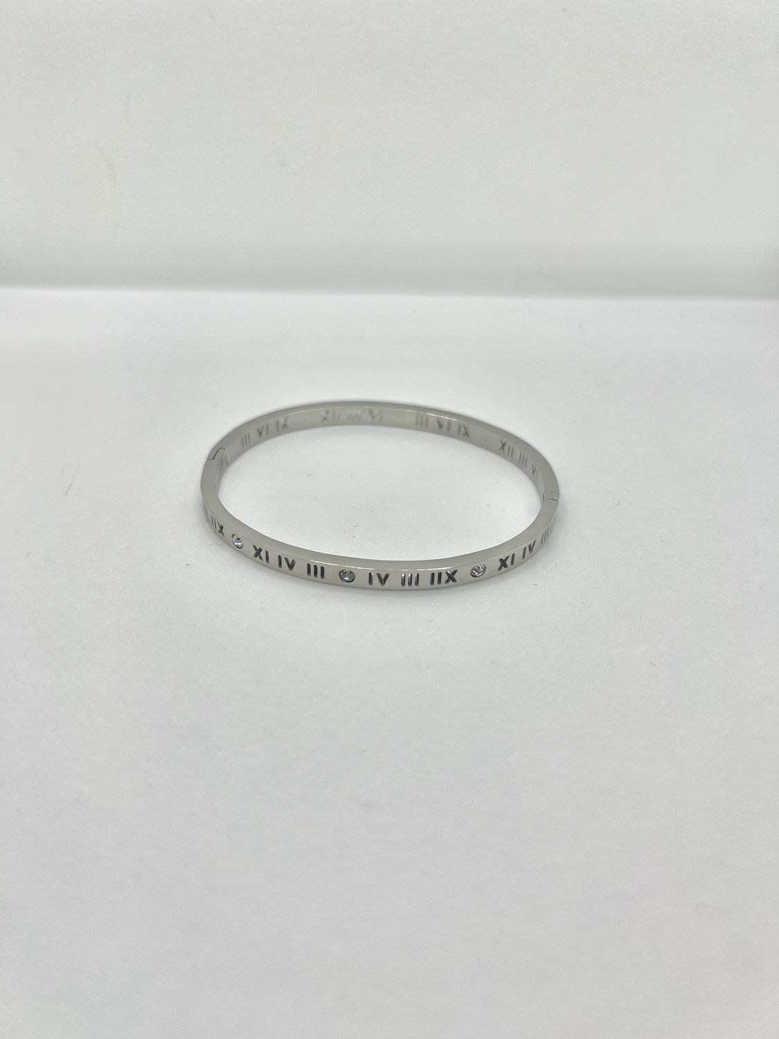 Jewelry Roma Numbers Silver Bangle with Czs Size ONE SIZE - 3 Thumbnail