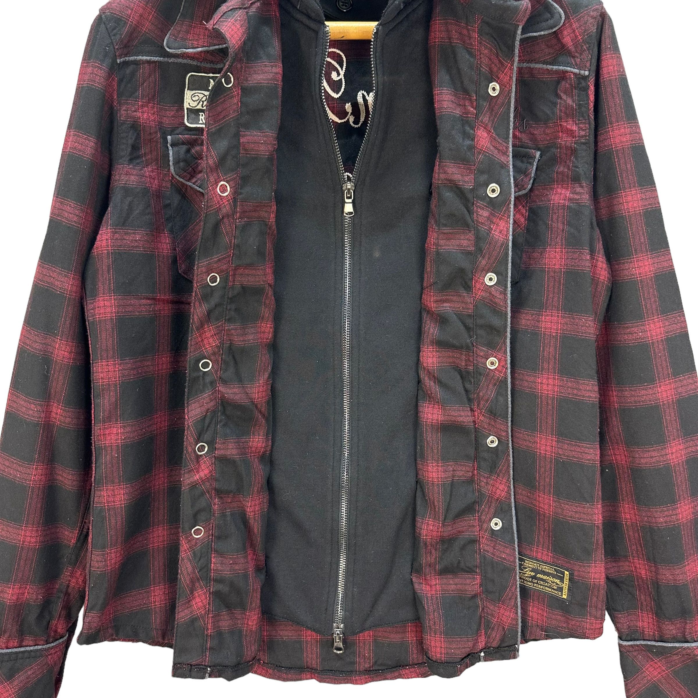 Japanese Brand LUV MAISON TARTAN DOUBLE LAYER HOODIE JACKET #8911-038 Size US M / EU 48-50 / 2 - 8 Thumbnail