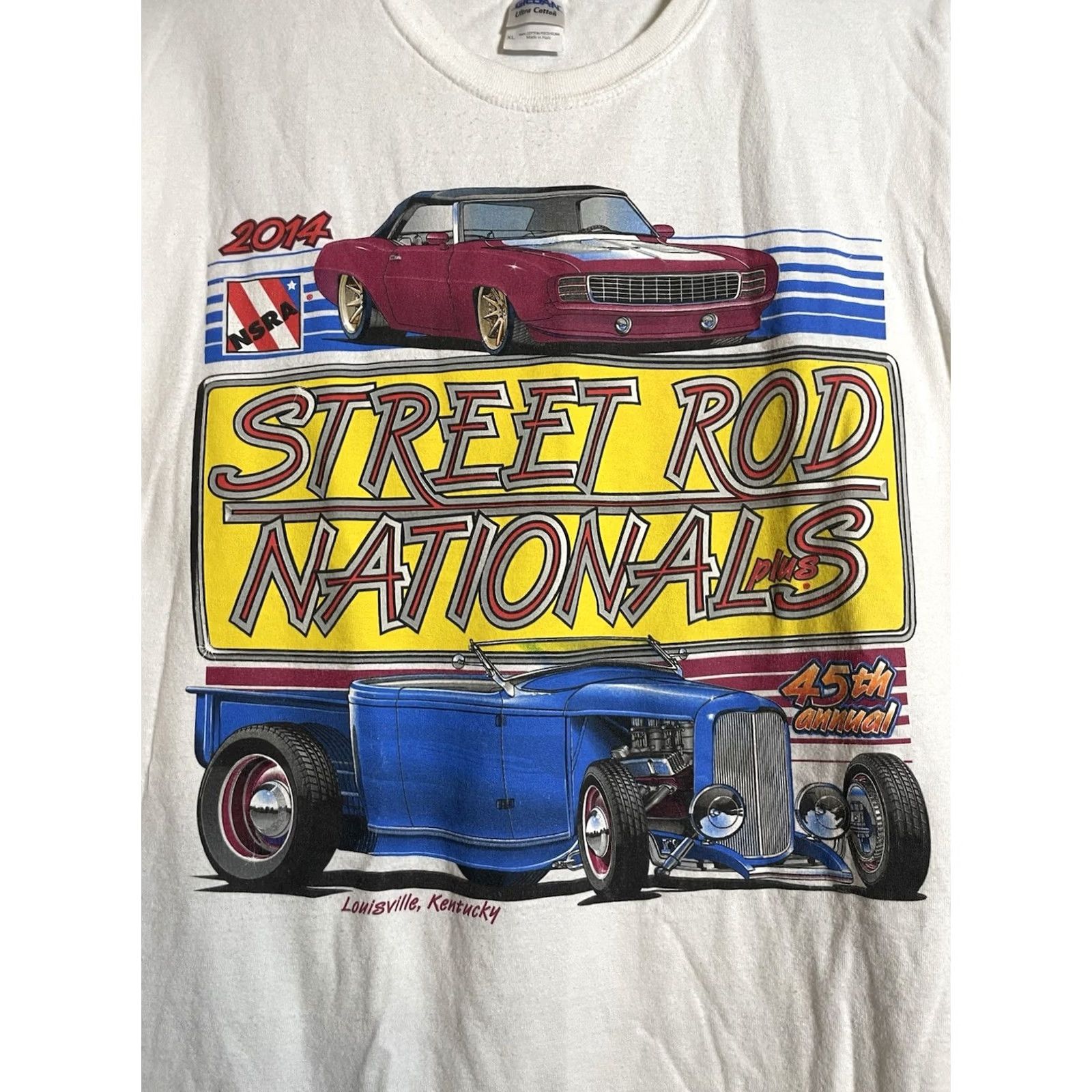 Gildan NSRA Street Rod Nationals T-Shirt White XL Men Short Sleeve Gildan Retro Crew Neck Size US XL / EU 56 / 4 - 2 Thumbnail