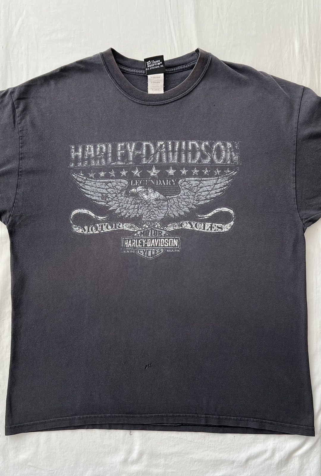 Harley Davidson Vintage 2012 Harley Davidson Eagle Red Rock Black T-shirt Size US XL / EU 56 / 4 - 5 Thumbnail