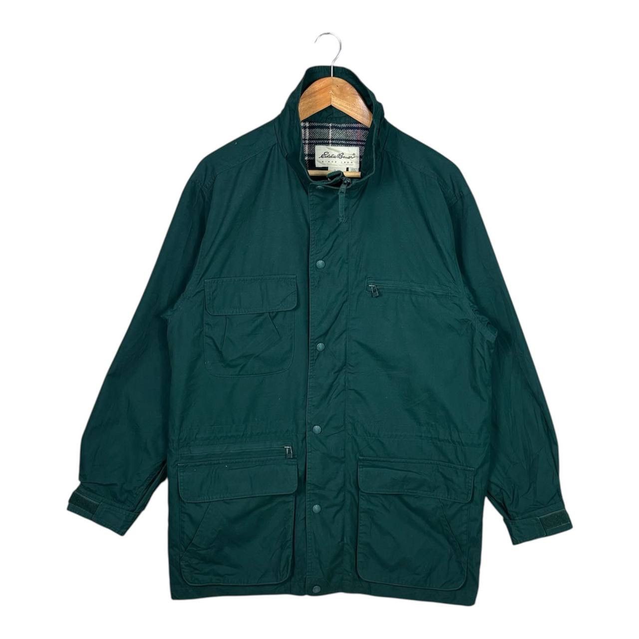 Vintage Eddie Bauer Wool Plaid Coat Parka Jacket Green