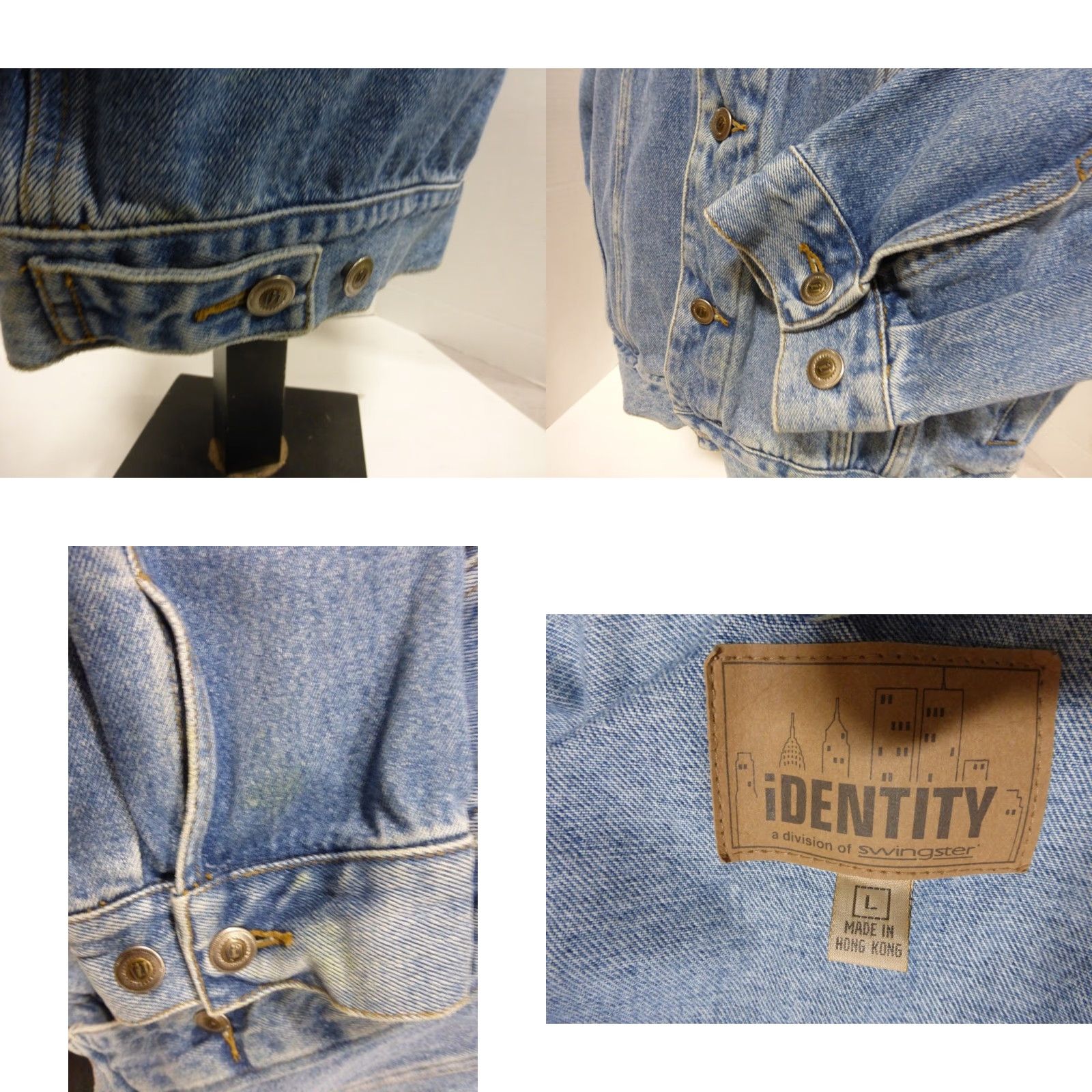 Vintage Identity Jean Jacket Women's Large Blue "Debra Duncan" Casual Outerwear Size 36" / US 14 / IT 50 - 8 Thumbnail