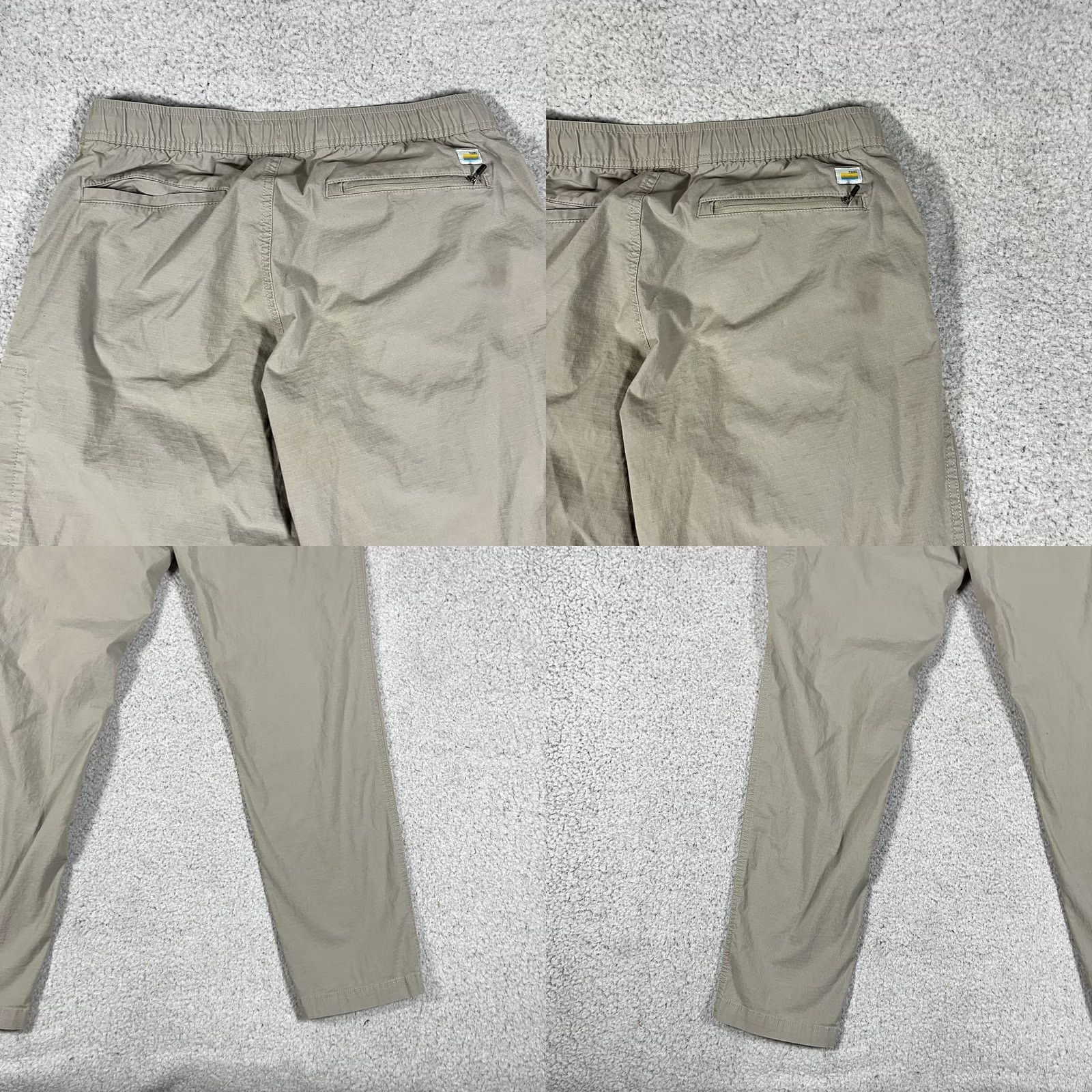 Vuori Vuori Mens L pants Straight Jogger Cotton Spandex Beige Pocket Logo Zipper Adjustable Waist Inseam 30 in Outdoor Casual Workwear Size US 33 - 9 Thumbnail