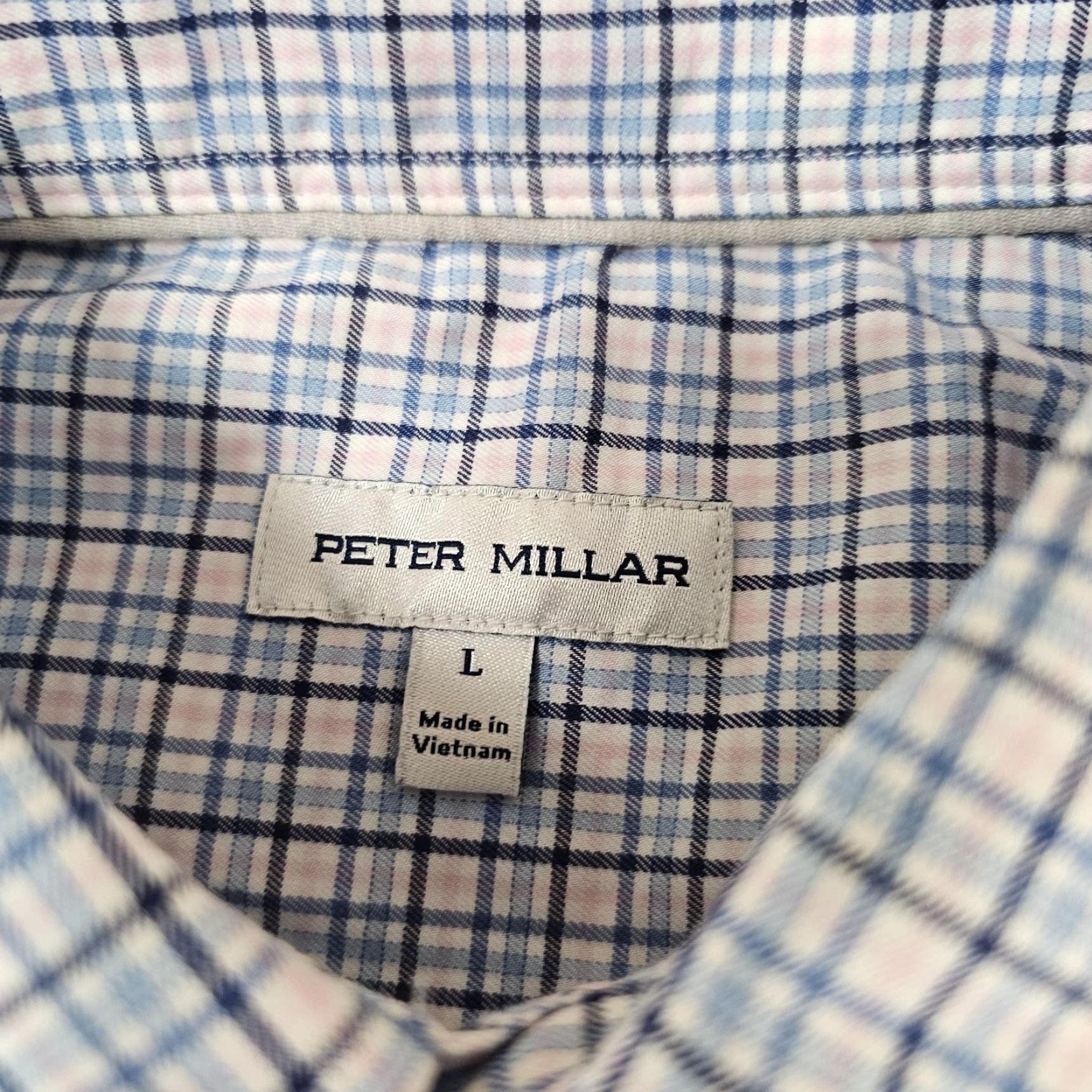 Peter Millar Peter Millar Shirt Mens Large Blue Plaid Button Down Long Sleeve Stretch Casual Size US L / EU 52-54 / 3 - 4 Thumbnail