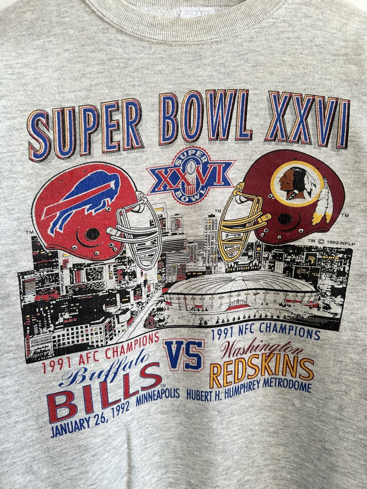 Vintage vintage 1992 BUFFALO BILLS VS WASHINGTON REDSKINS sweatshirt Size US M / EU 48-50 / 2 - 3 Thumbnail