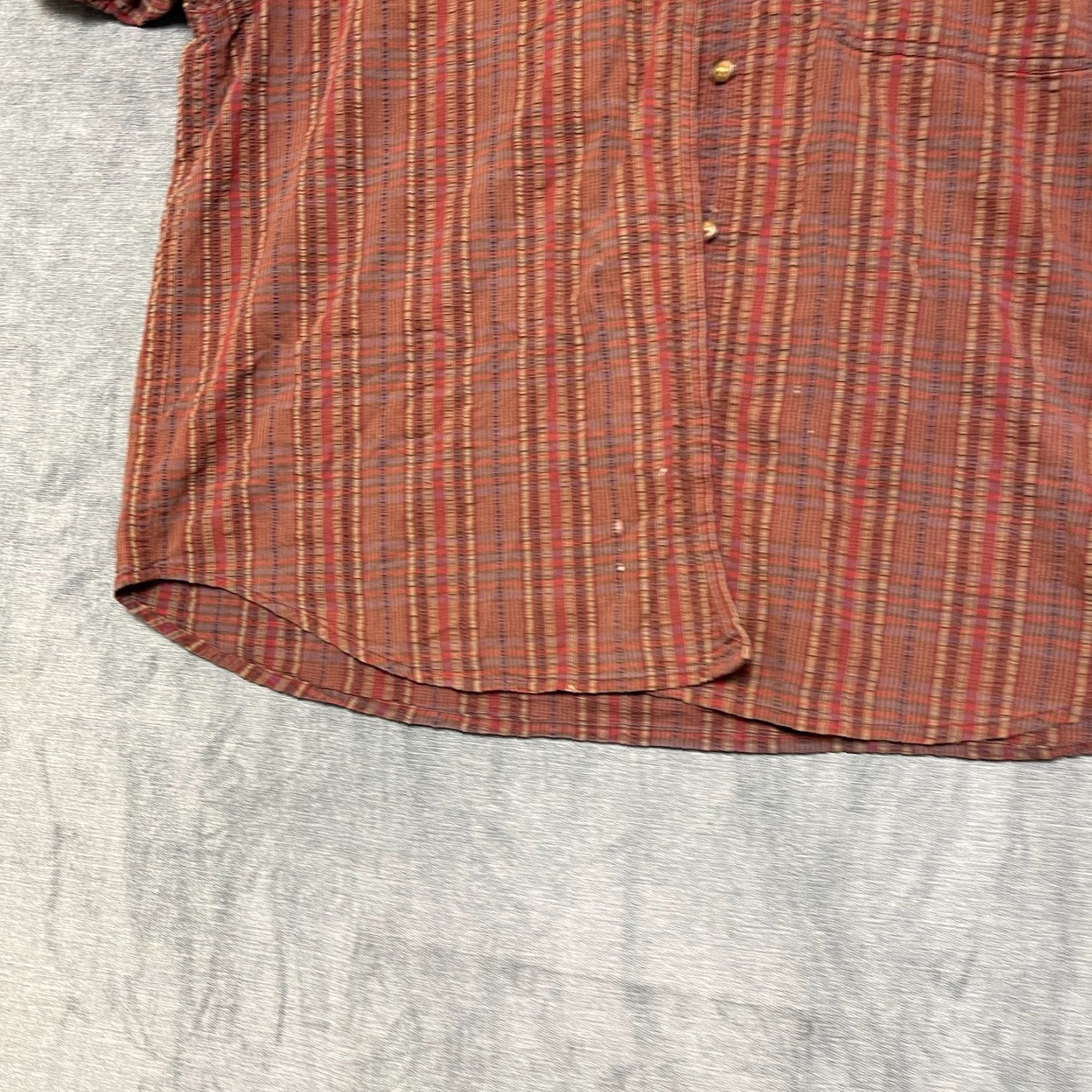 Vintage Elisabeth by Liz Claiborne Shirt Women 18 Brown Striped Cotton Button Up Size XXL / US 16-18 / IT 52-54 - 3 Thumbnail