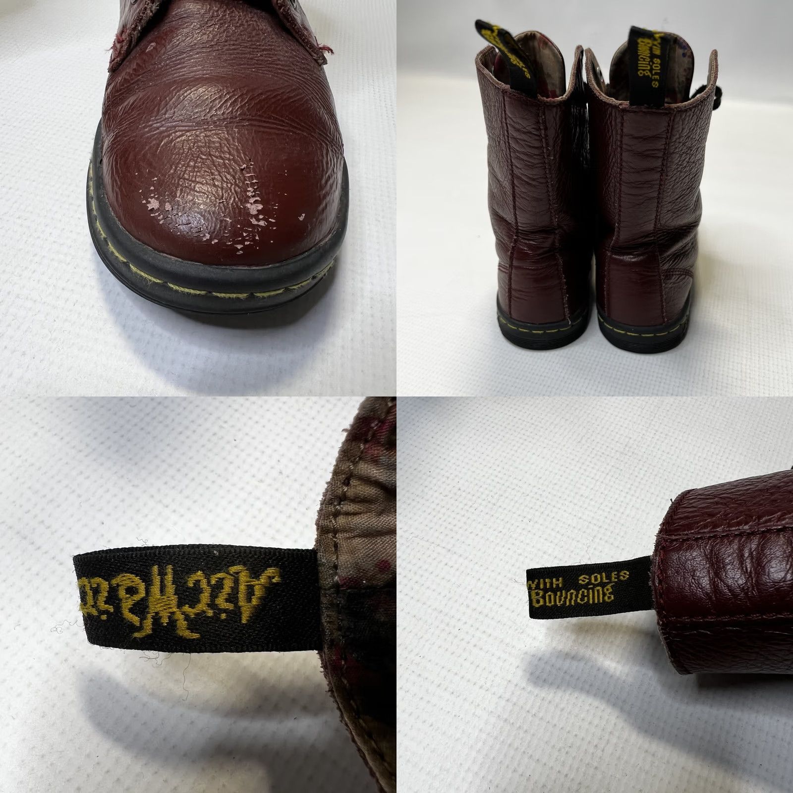 Dr. Martens VINTAGE? No. Dr. Martens Stratford Women Red Leather Boots Combat Lace Up High-Top Size 6 37 Size US 6 / IT 36 - 8 Thumbnail