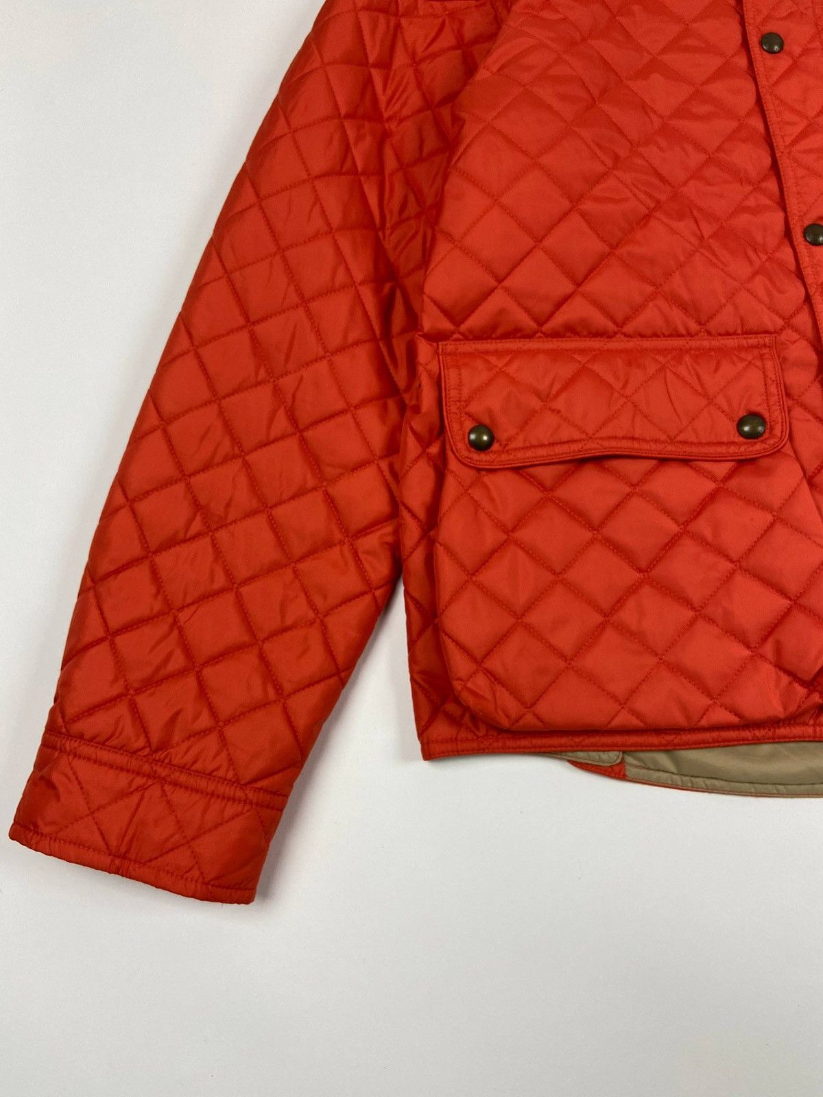 Polo Ralph Lauren Quilted Jacket Orange Lightweight Field Coat L Snap Zip Rare Size US L / EU 52-54 / 3 - 6 Thumbnail