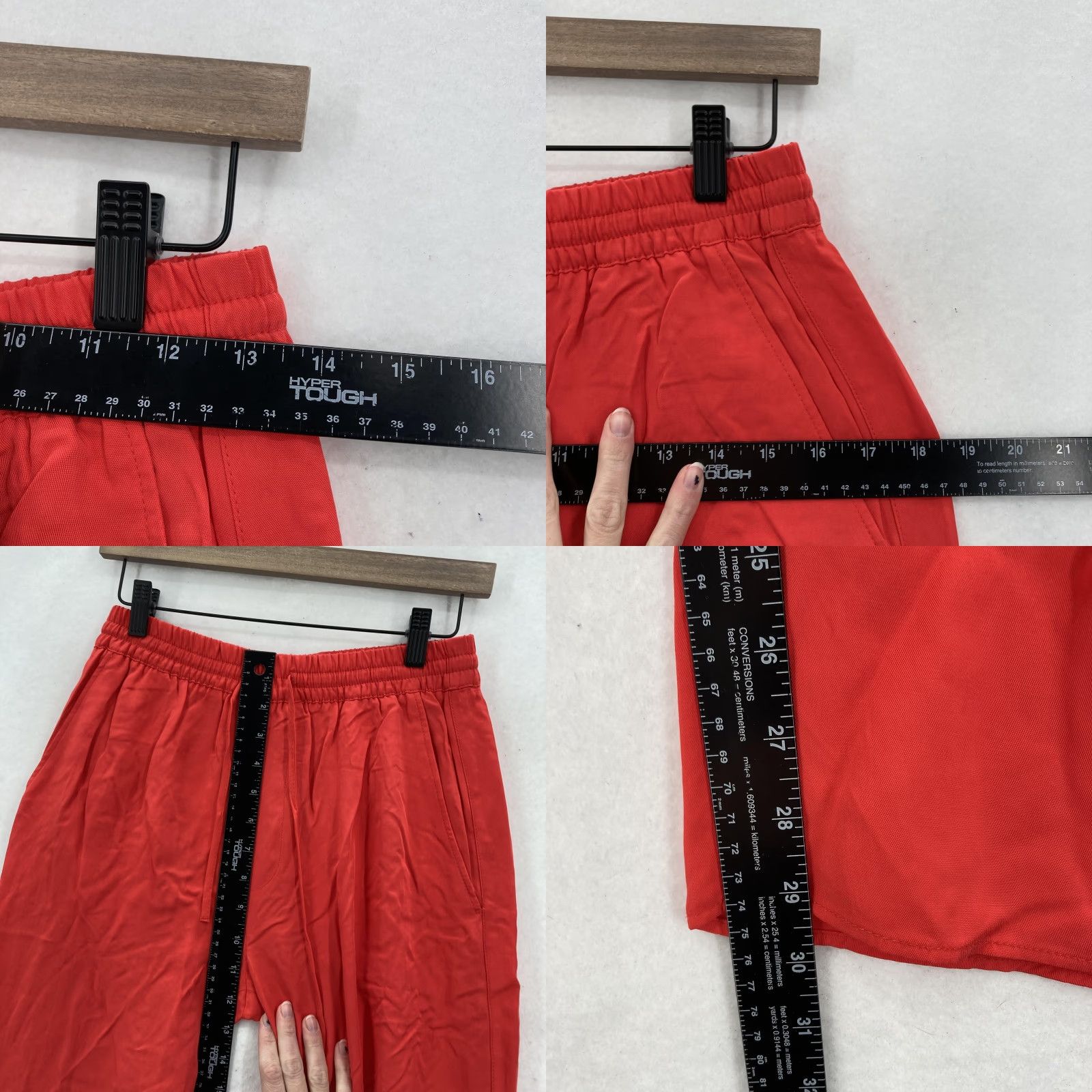 Zara ZARA Pants Womens Small Red Wide-Leg Elastic Waist Tencel Lyocell Pockets Dress Pants Mens? Womens Size 28" / US 6 / IT 42 - 8 Thumbnail
