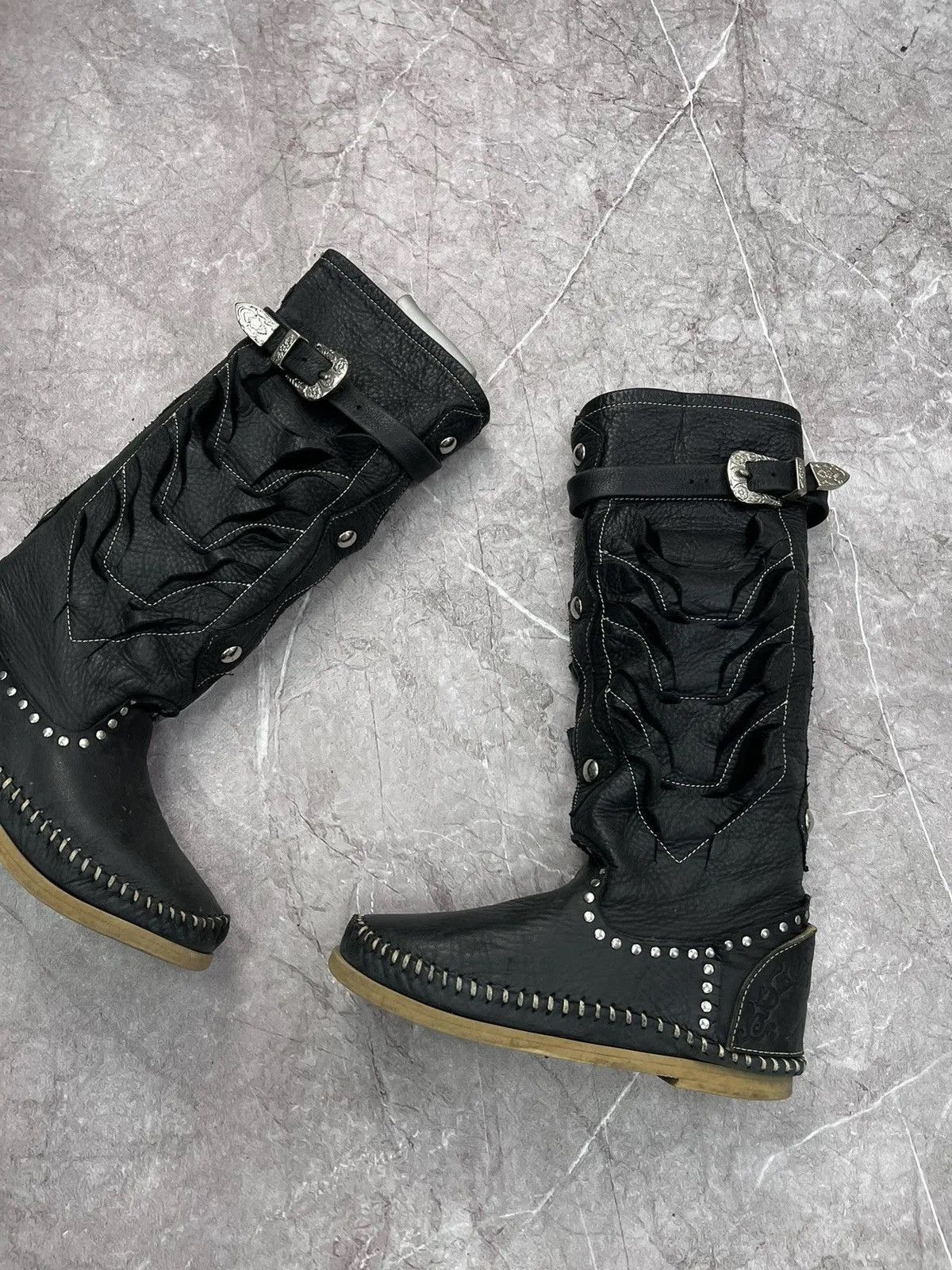 A.S.98 Vintage japanese high western boots shoes rare y2k Size US 7 / IT 37 - 4 Thumbnail