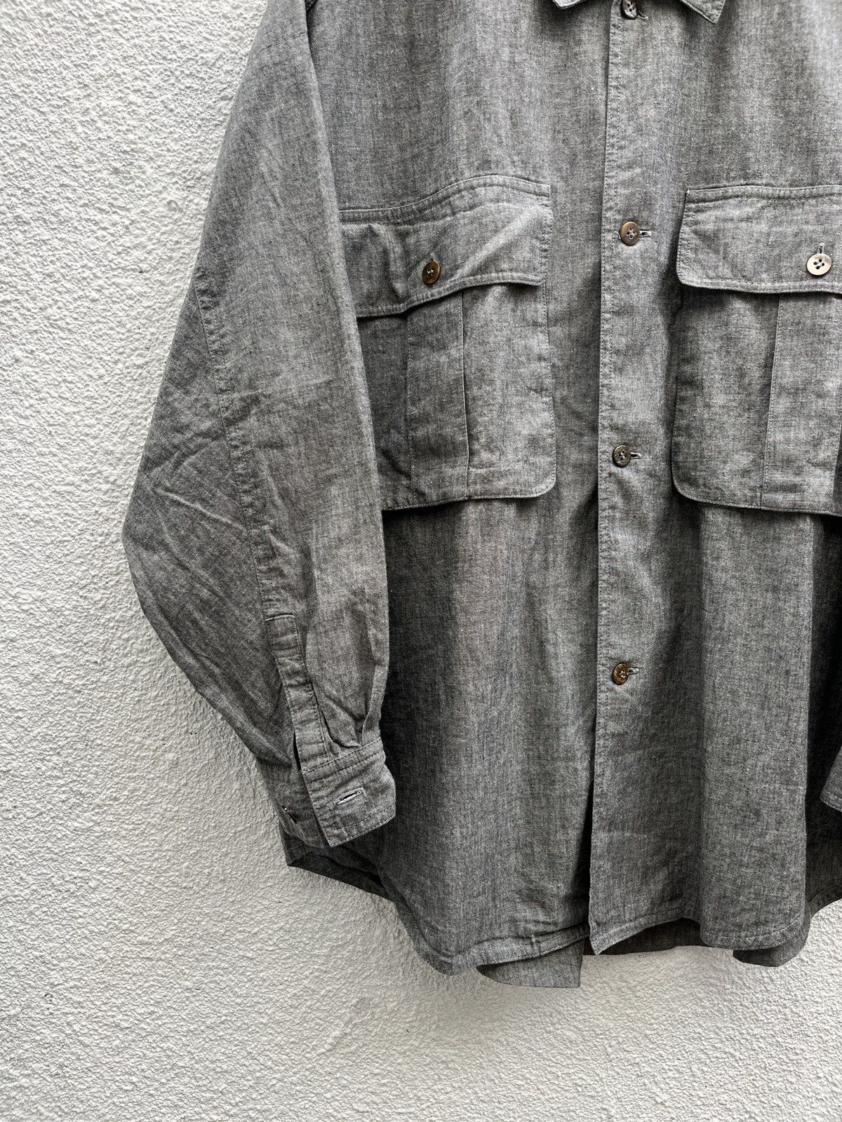 Issey Miyake Vintage Issey Miyake IS Big Pockets Oversized Chambray Size US L / EU 52-54 / 3 - 3 Thumbnail