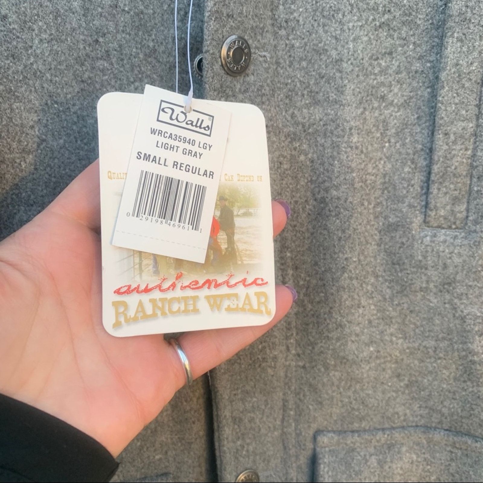 Walls Walls Ranch Wear gray wool jacket Ranch Rodeo Cowboy SMALL Size US S / EU 44-46 / 1 - 3 Thumbnail