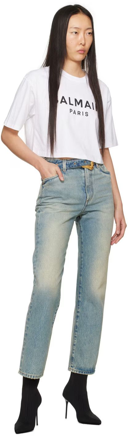 Balmain o1y0625 Denim Pant in Light Blue Size 26" / US 2 / IT 38 - 4 Thumbnail