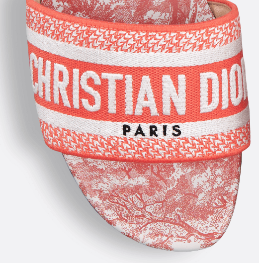 Dior o1w1db10625 Dioriviera Dway Slides in White/Coral Size US 12 / IT 42 - 3 Thumbnail