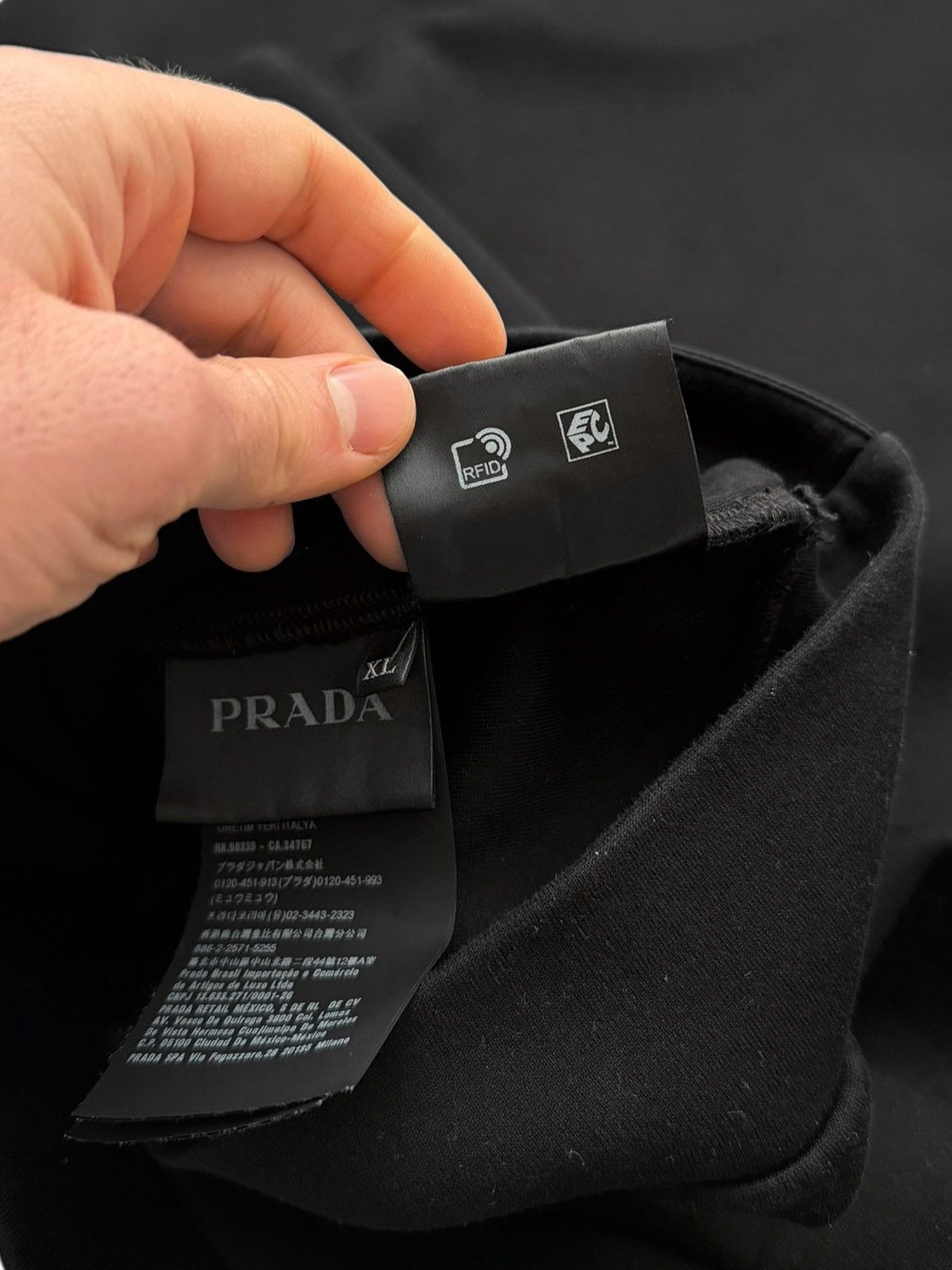 Prada 2022 Fleece Re-nylon Triangle Badge Logo Plaque Crewneck Size US XL / EU 56 / 4 - 9 Thumbnail