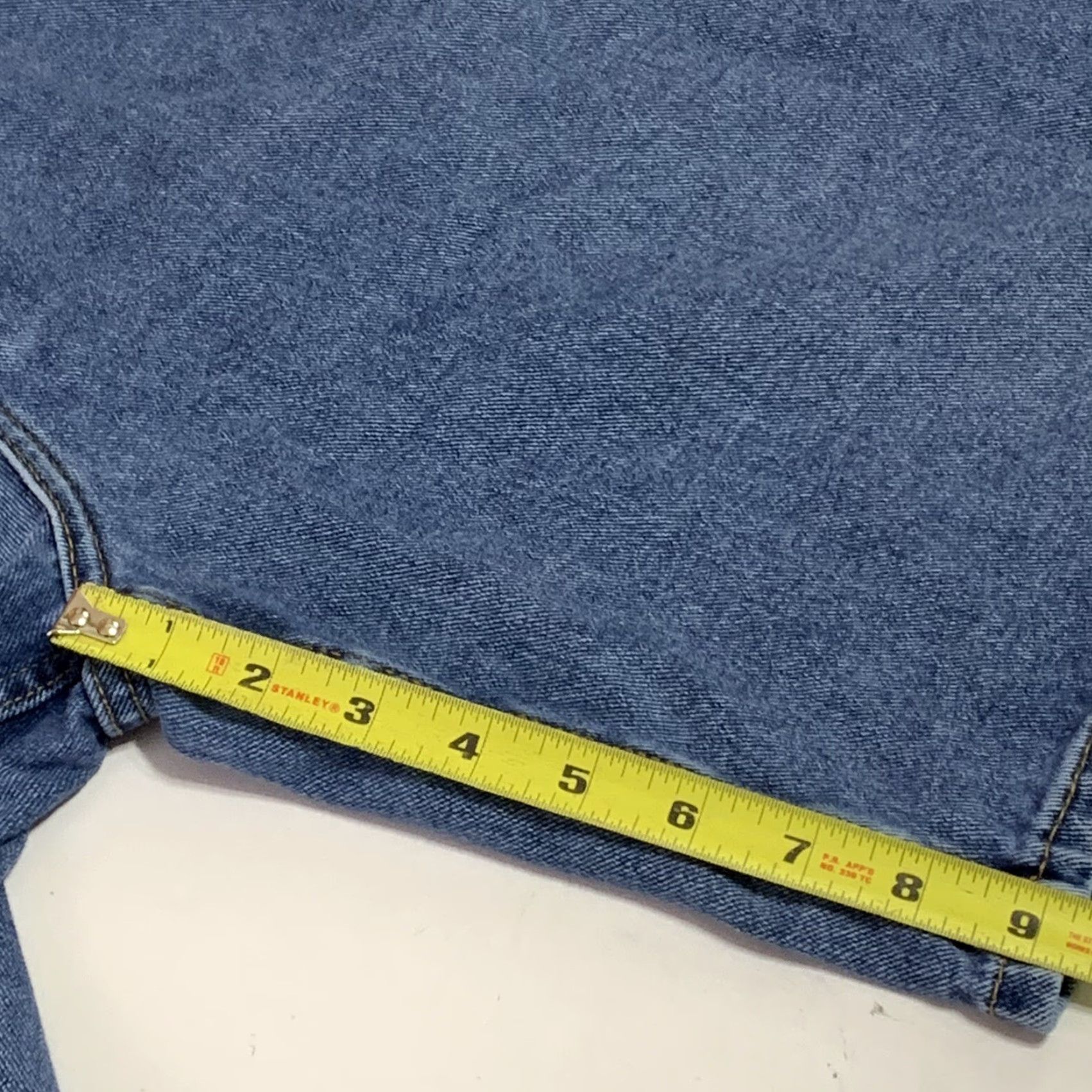 Vintage VINTAGE Big Mac Mens Denim Shorts 5 Pocket Zip Fly Blue 38 Regular 100% Cotton Workwear Mens Size US 38 / EU 54 - 5 Thumbnail
