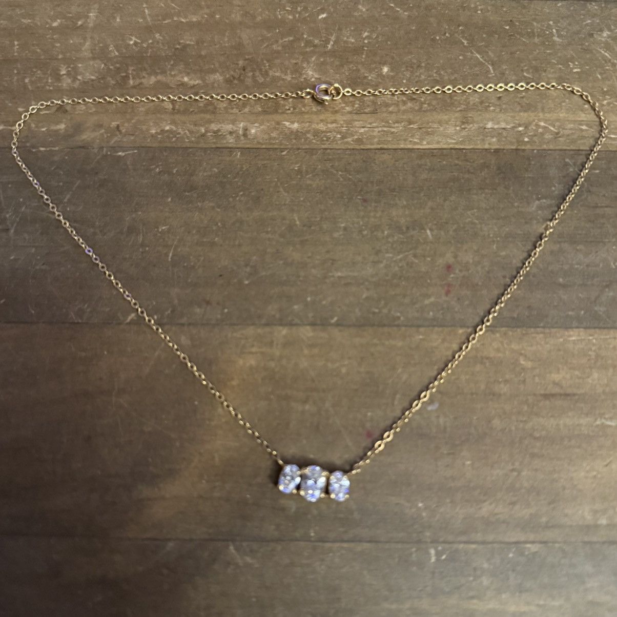 Vintage Vintage gold tone three stone necklace Size ONE SIZE - 3 Thumbnail