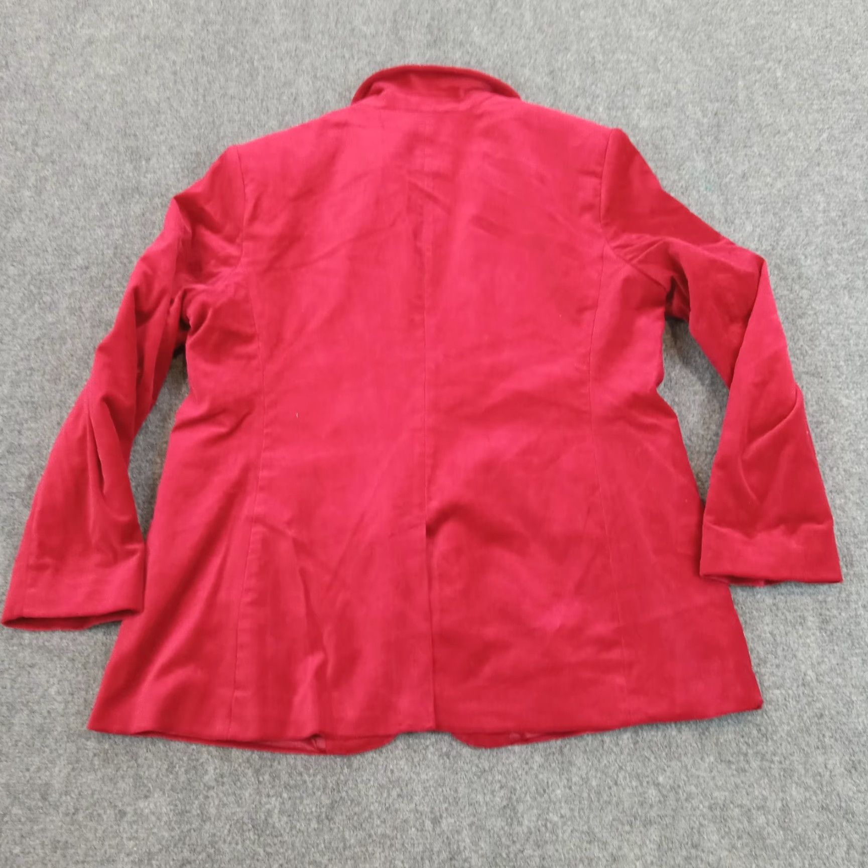 Gap Gap Blazer Women's Extra Large Red Velour Jacket with Shoulder Pads and Stretch Size XL / US 12-14 / IT 48-50 - 7 Thumbnail