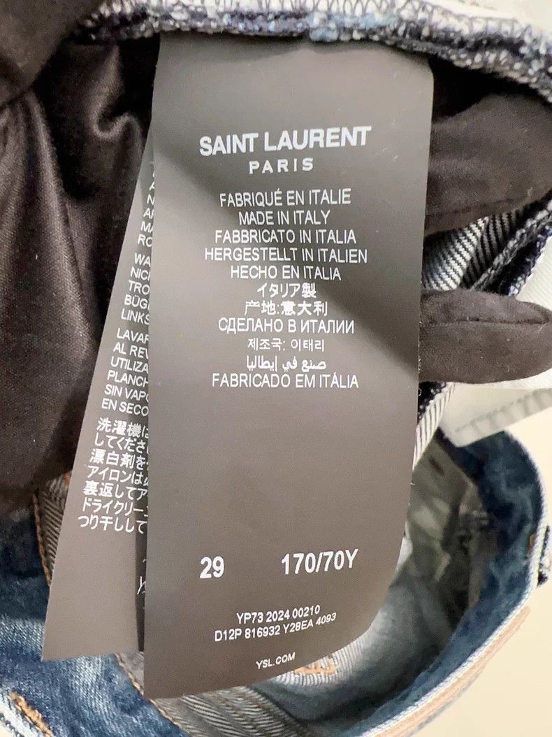Saint Laurent Paris Saint Laurent Paris Dark Blue Straight Leg Jeans Size US 29 - 4 Thumbnail