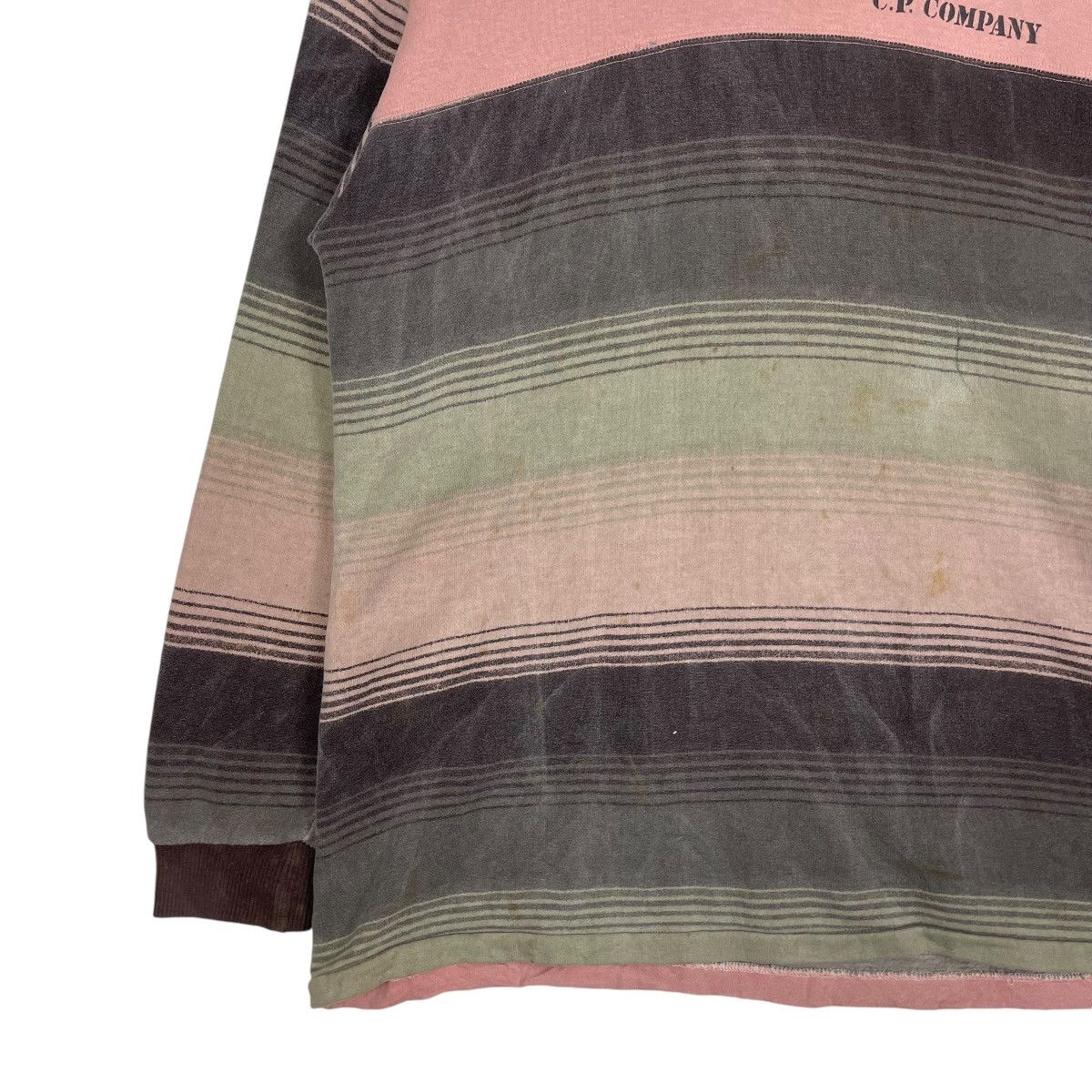 C.P. Company × Stone Island × Vintage 💥90s CP COMPANY STRIPE CREWNECK PULLOVER SPELLOUT LOGO Size US L / EU 52-54 / 3 - 4 Thumbnail