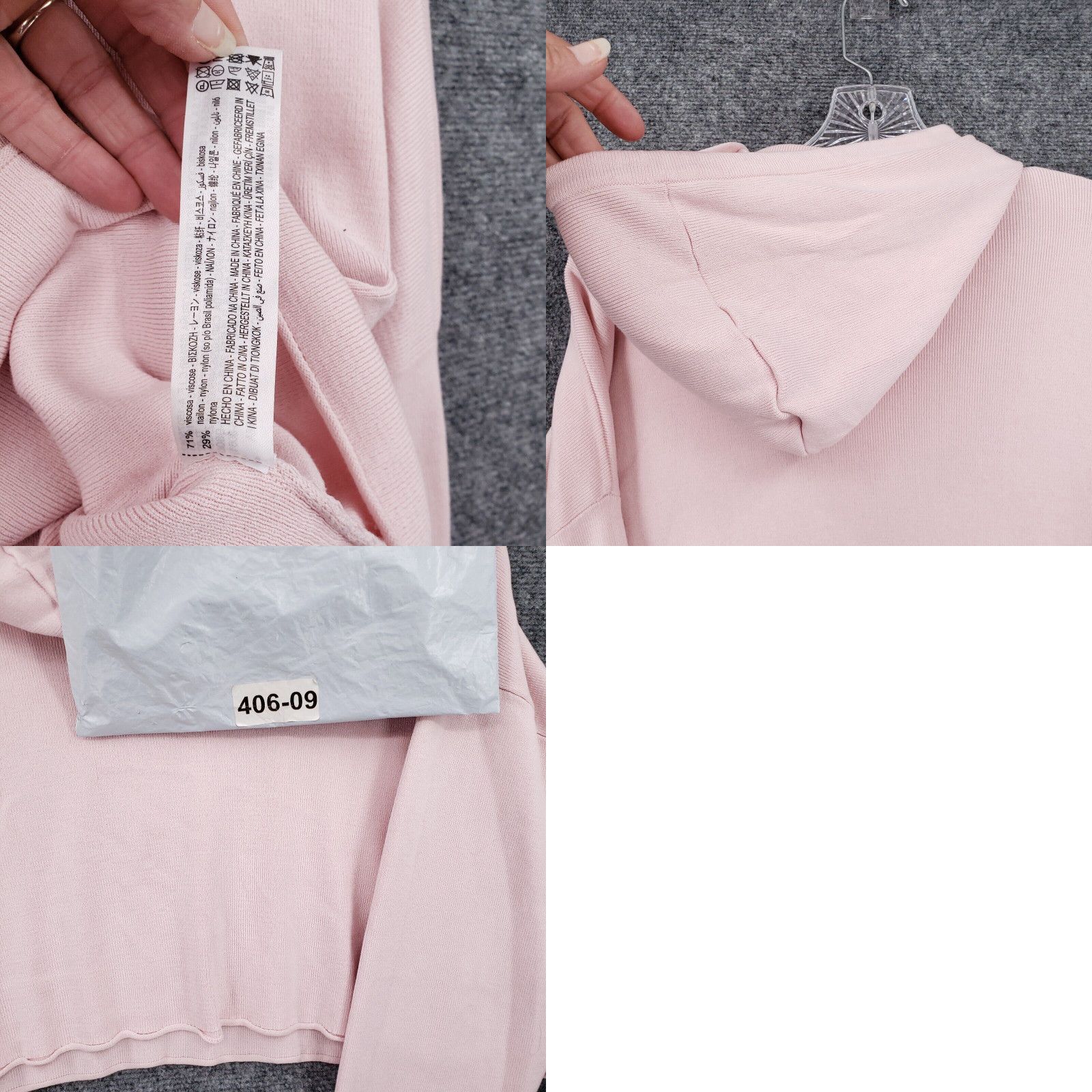 Zara Pink Cropped Ribbed Long Sleeve Medium M Womens Sweatshirt Pullover Hoodie By Zara Grailed