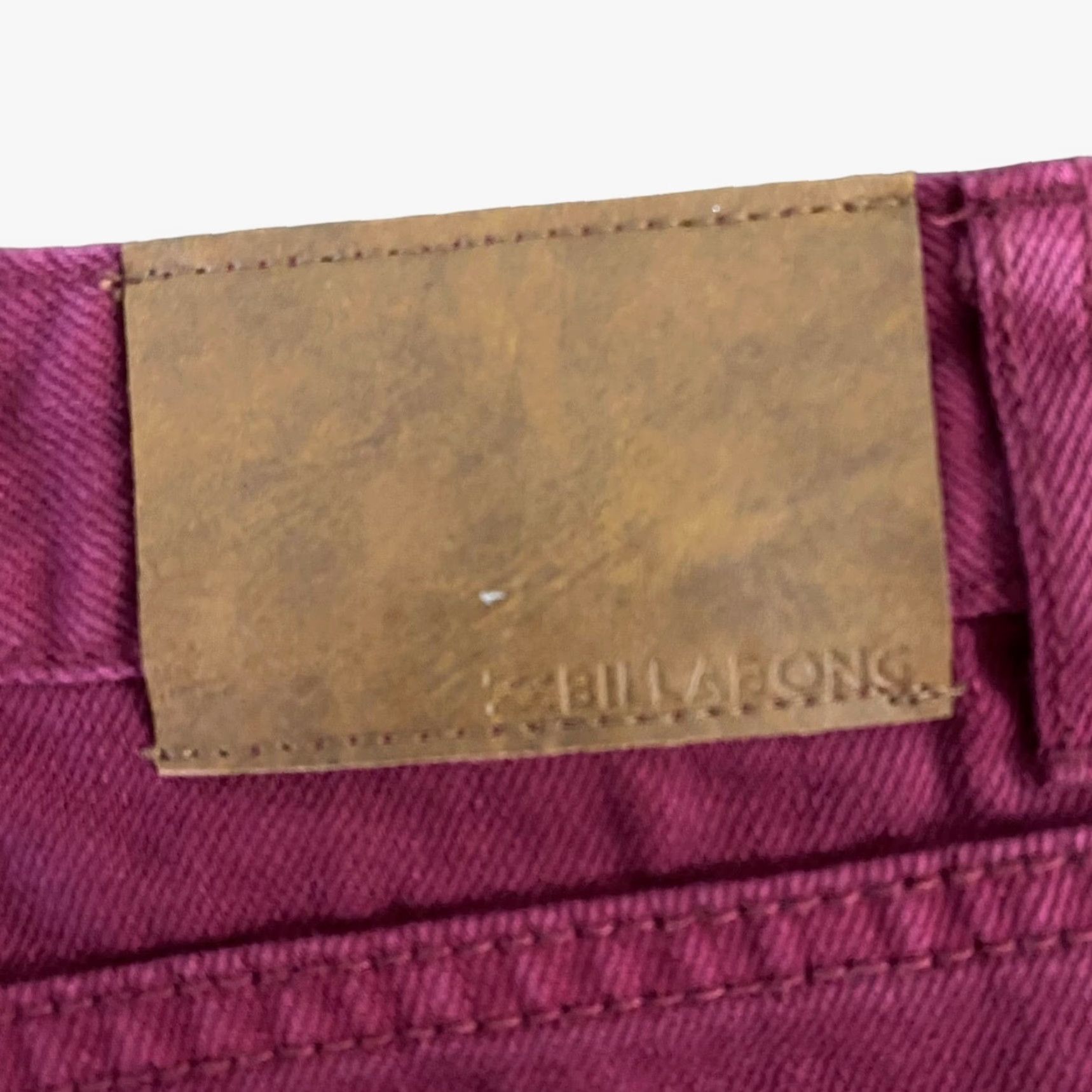 Billabong VINTAGE Billabong Denim Shorts Distressed 5-Pocket Red Burgundy Women's Size 29 Jeans Short Casual Womens Size 29" - 7 Thumbnail