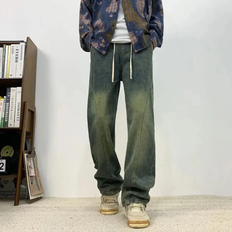 Japanese Brand Retro loose wide leg patchwork jeans Size US 32 / EU 48 - 2 Thumbnail