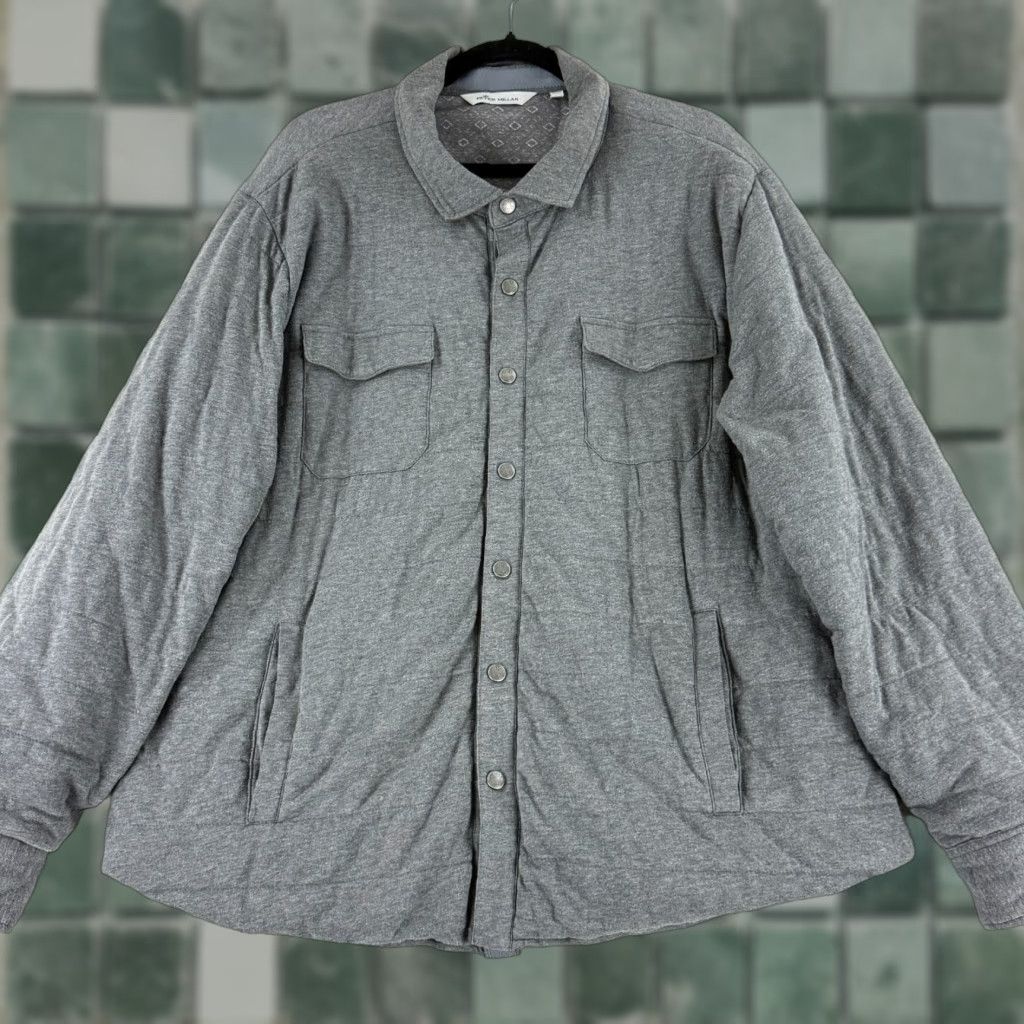 Peter Millar Peter Millar Quilted Jacket Mens Size XXL Gray Snap Button Long Sleeve Collared Size US XXL / EU 58 / 5 - 1 Thumbnail