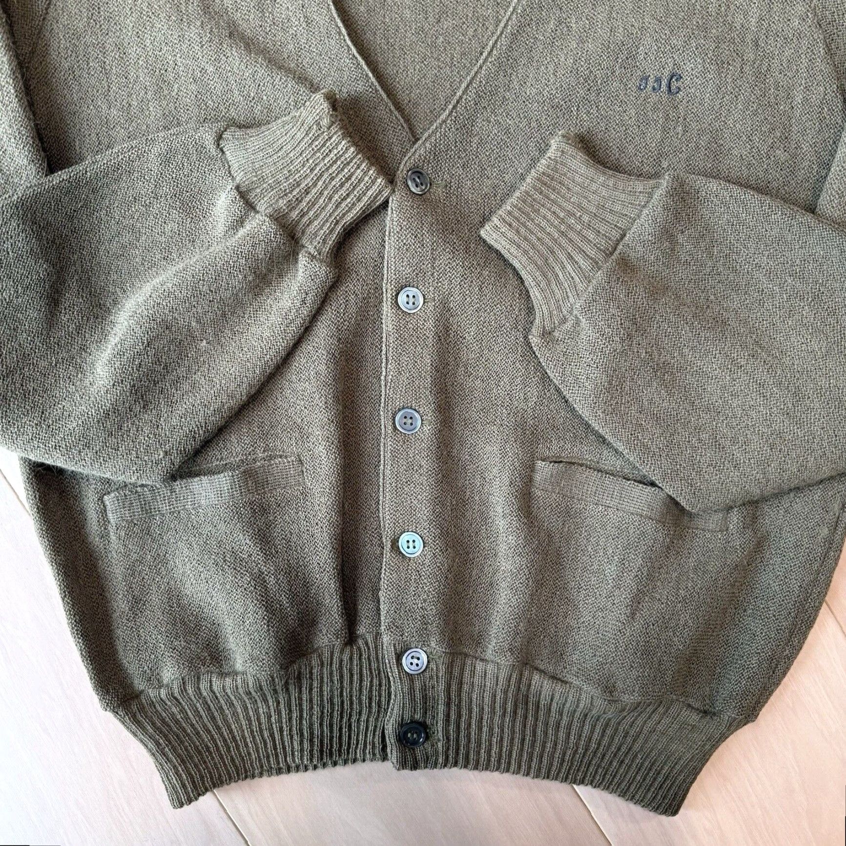 Vintage VINTAGE Cardigan Mens Wool Green S 70s USA Made Wool Cobain Long Sleeve Size US S / EU 44-46 / 1 - 5 Thumbnail