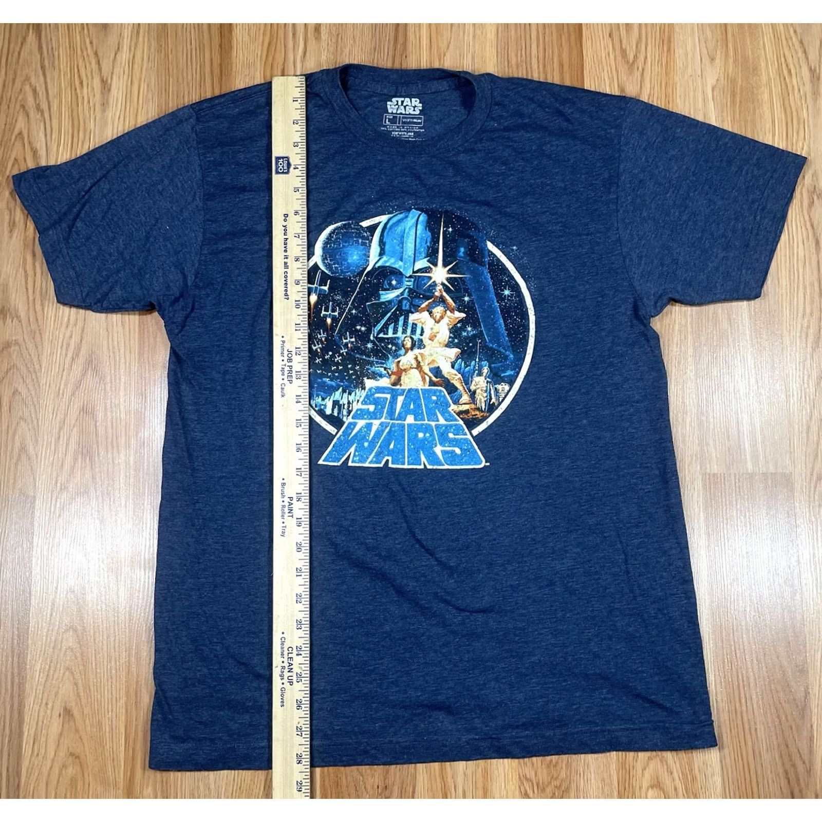 Star Wars Star Wars Graphics T-Shirt Mens L Blue Crewneck Short Sleeve Cotton Polyester Knit Logo Print Regular Size US L / EU 52-54 / 3 - 3 Thumbnail