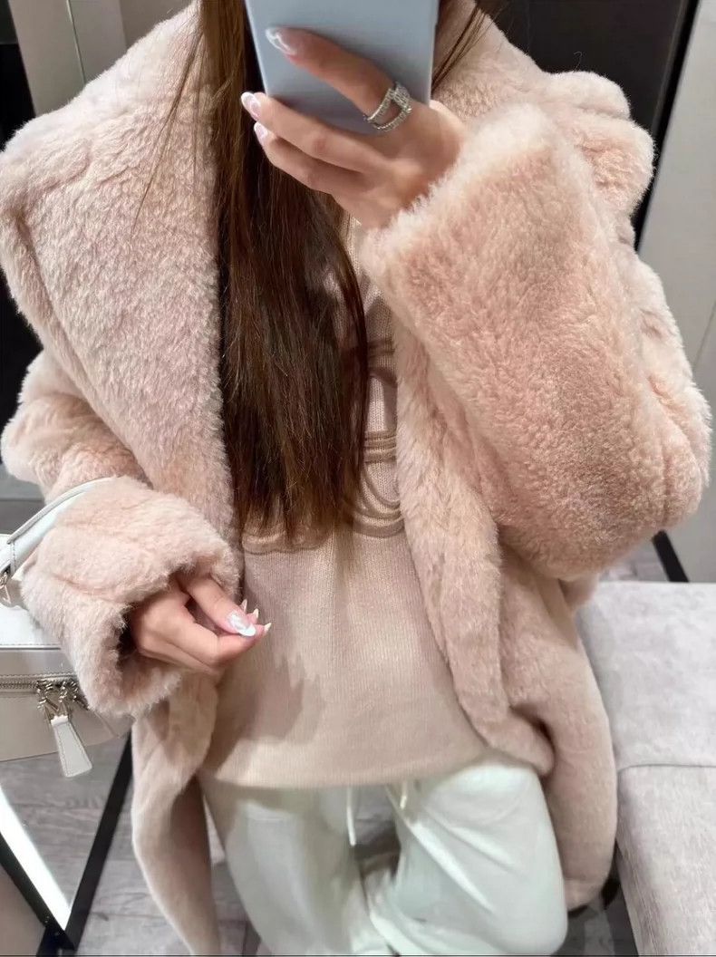 Max Mara Max Mara Teddy Bear Coat Jacket Classic Doll Pink Size XS / US 0-2 / IT 36-38 - 6 Thumbnail