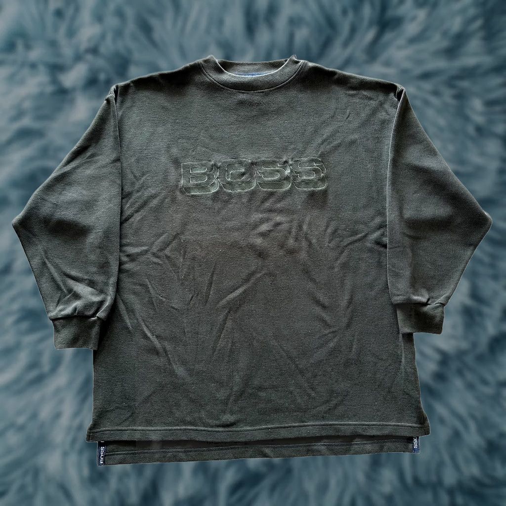 Hugo Boss VINTAGE Hugo Boss America Embroidered Crewneck Sweatshirt XL Olive Unisex Adults 90s Oversized Pullover Cotton Blend Size US XL / EU 56 / 4 - 1 Thumbnail