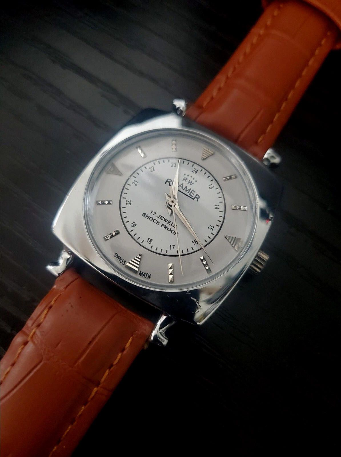 image of Roamers Vintage Roamer St96 Swiss Mechanical Men's Watch in White