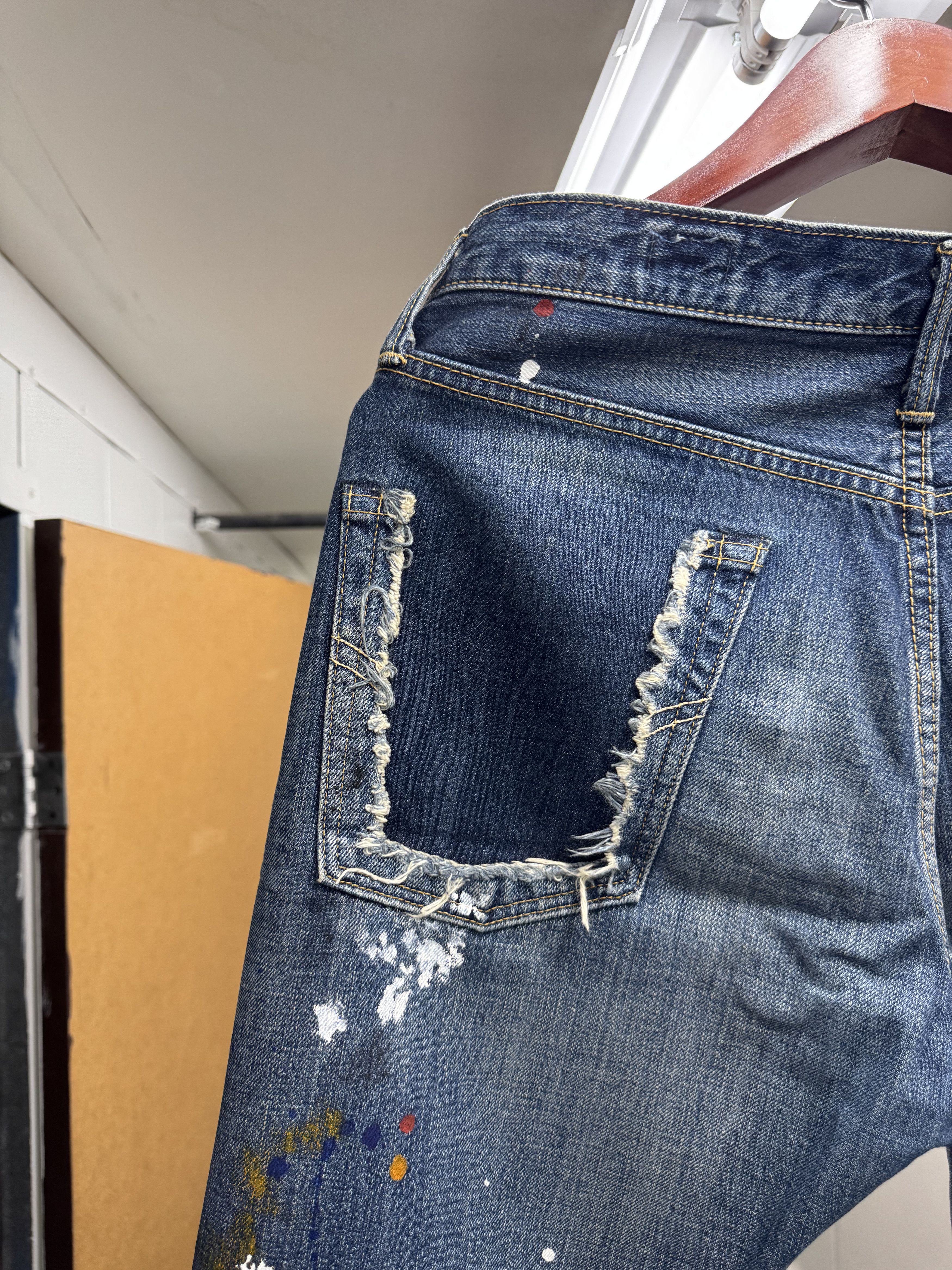 Edwin Edwin Denim Paint Splatter Distressed Jeans Made in Japan Size US 30 / EU 46 - 3 Thumbnail