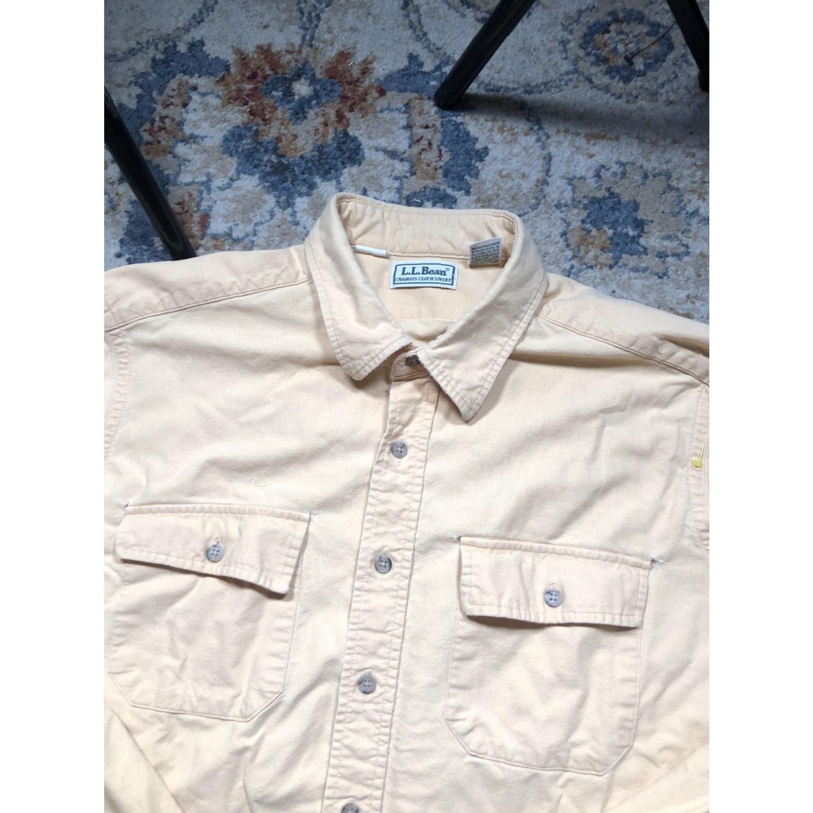 Vintage VINTAGE L.L.Bean Chamois Cloth Shirt Mens Tall XL Yellow Heavyweight 90s Button-Up Long Sleeve Size US XL / EU 56 / 4 - 6 Thumbnail