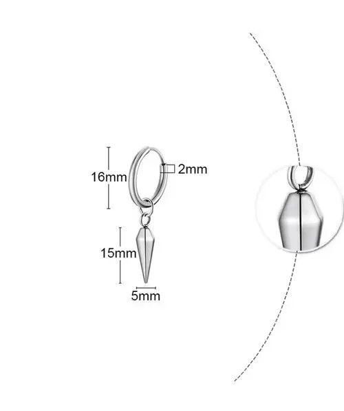 Other Single Spike Streetwear Hoop Earrings For Men Size ONE SIZE - 4 Thumbnail