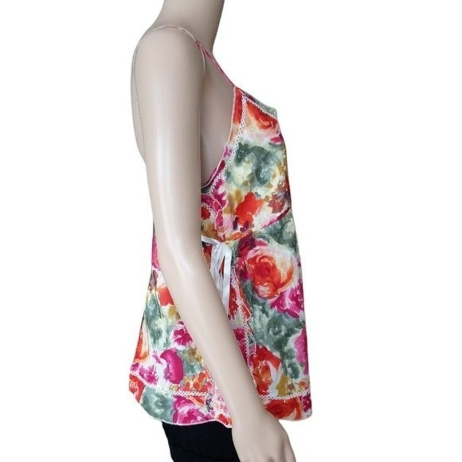 Joe Freshgoods Joe Fresh Floral Spaghetti Strap Top, L Size L / US 10 / IT 46 - 2 Thumbnail
