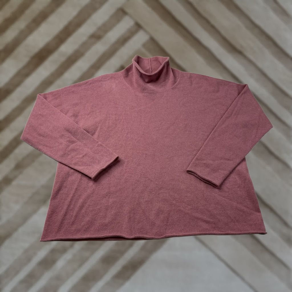 Eileen Fisher Eileen Fisher 100% Cashmere Turtleneck/ Cowl Neck Pullover Sweater Womens Small Pink Size S / US 4 / IT 40 - 1 Thumbnail