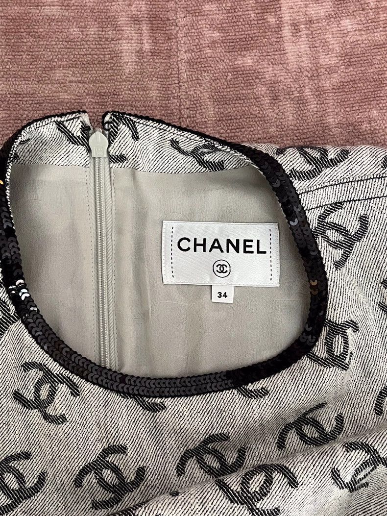 Chanel Chanel 22s old-fashioned denim gray dress Size XXS / US 00 / IT 34 - 3 Thumbnail