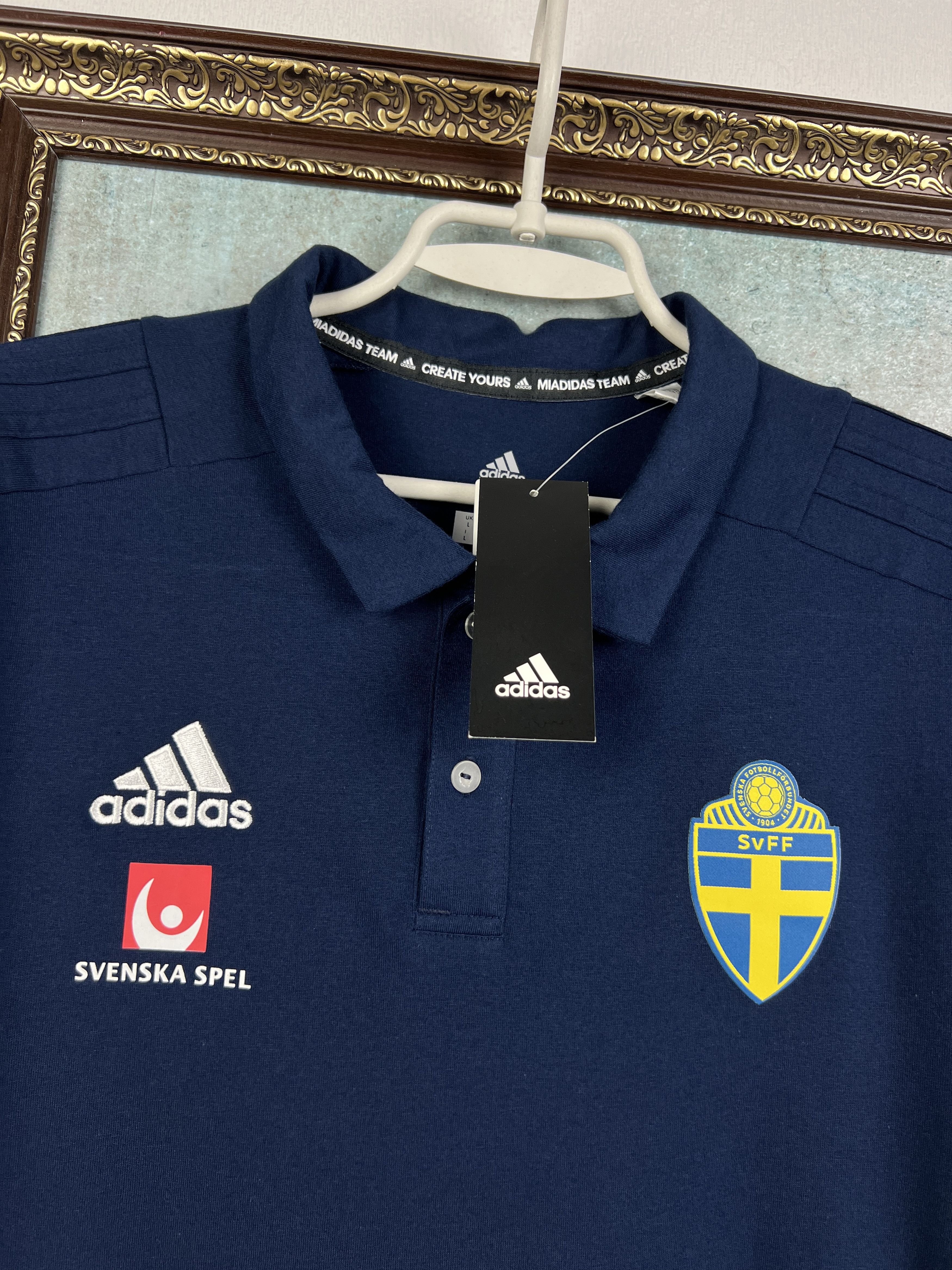 Adidas Adidas Sweden Football Train Polo Shirt Soccer Jersey Trikot Size US L / EU 52-54 / 3 - 3 Thumbnail