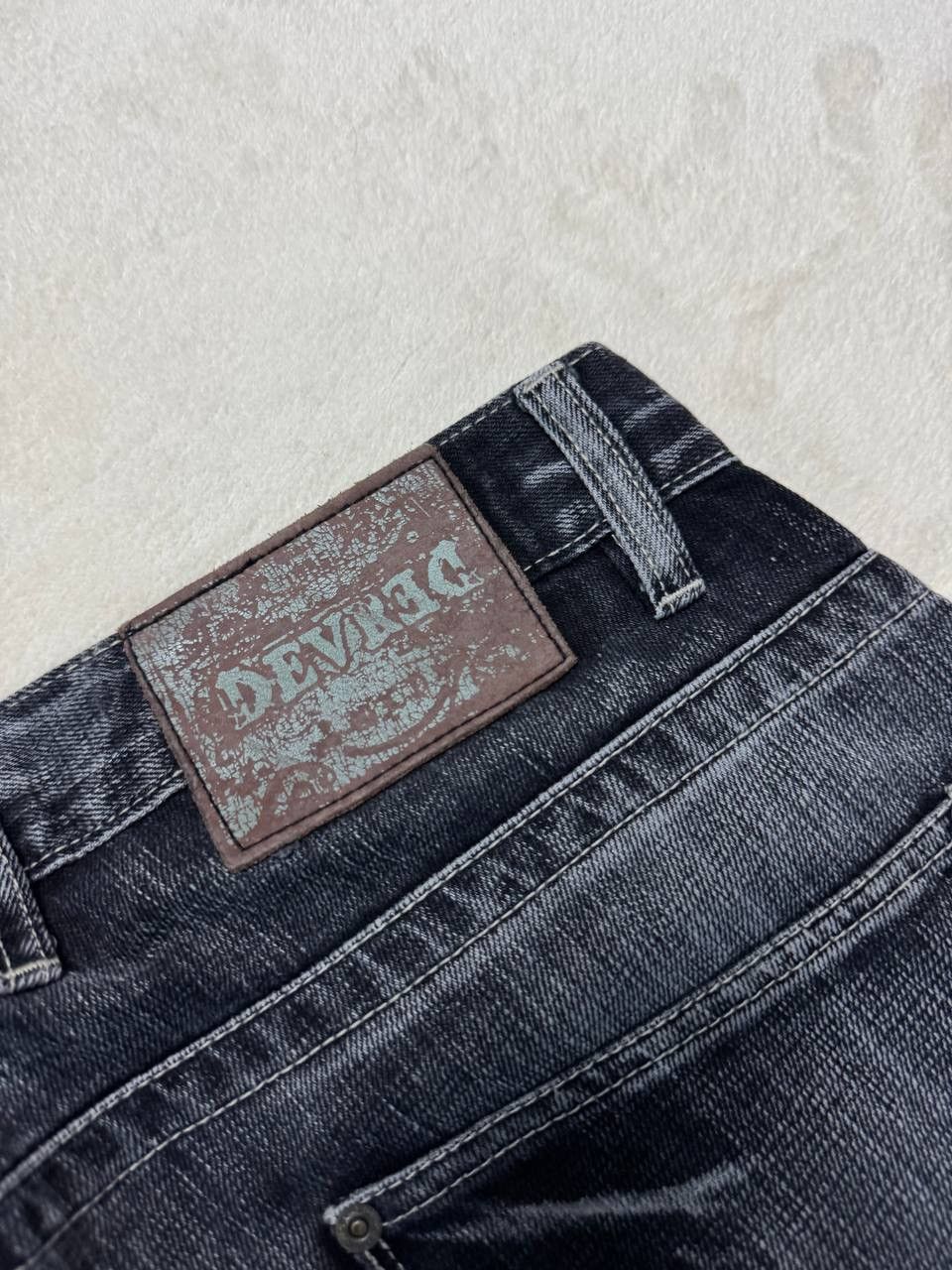 Japanese Brand FLARE 90s Style Devred Japanese Mudwash Distress Denim Jean Size US 33 - 16 Thumbnail