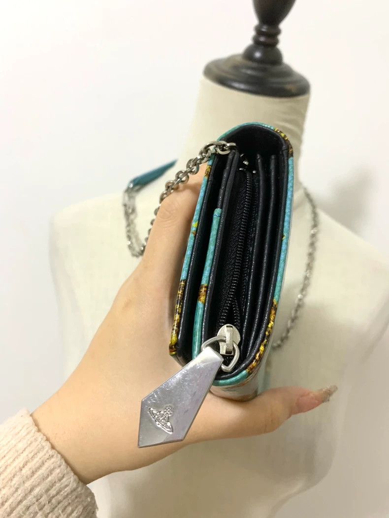 Vivienne Westwood Vivienne Westwood Blue lacquered Saturn backpack wallet wi Size ONE SIZE - 8 Thumbnail