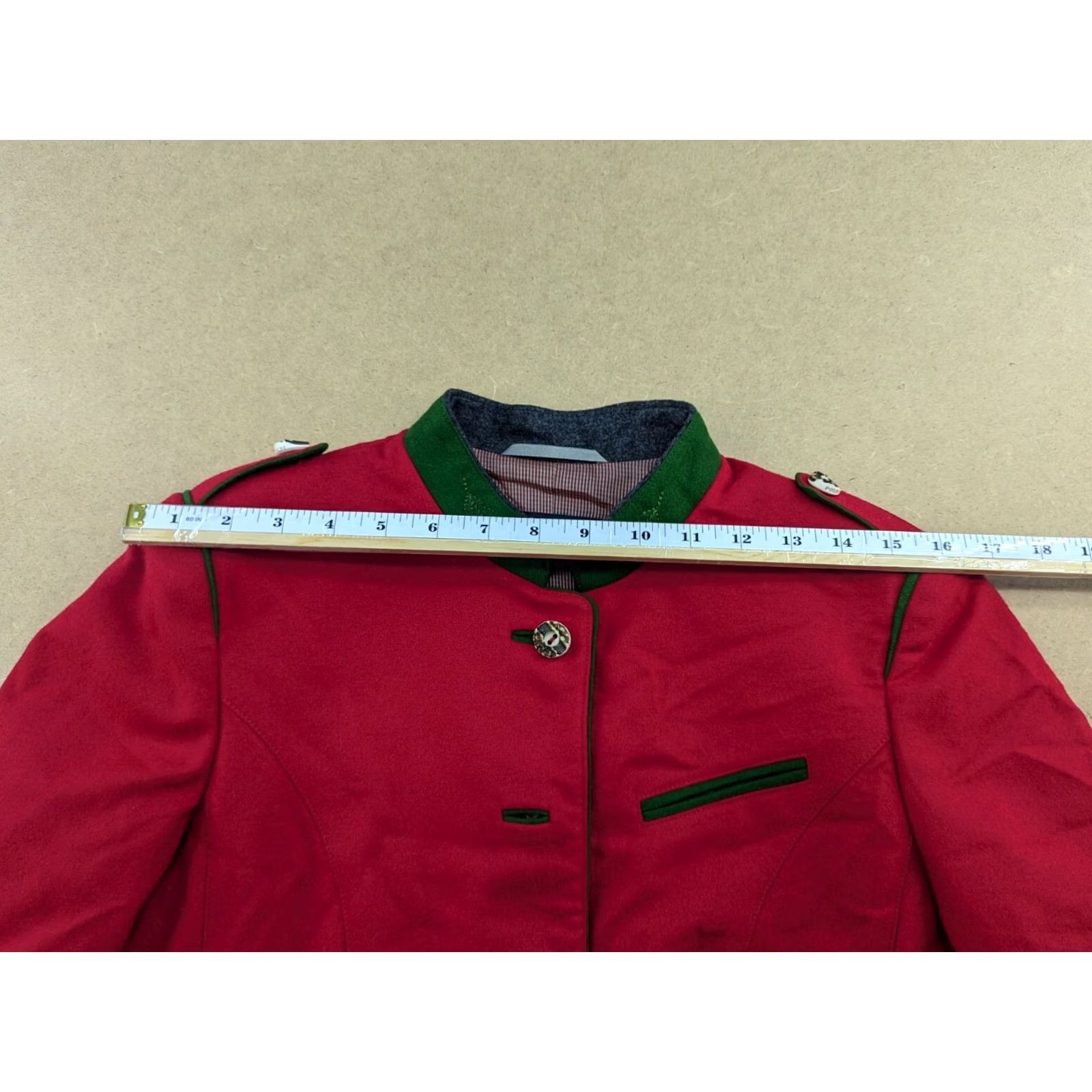 Vintage POLDI Prinz Leopold Von Bayern Womens Blazer Size 38 Red Wool Trachten Long Sleeve Button Jacket Size XS / US 0-2 / IT 36-38 - 7 Thumbnail