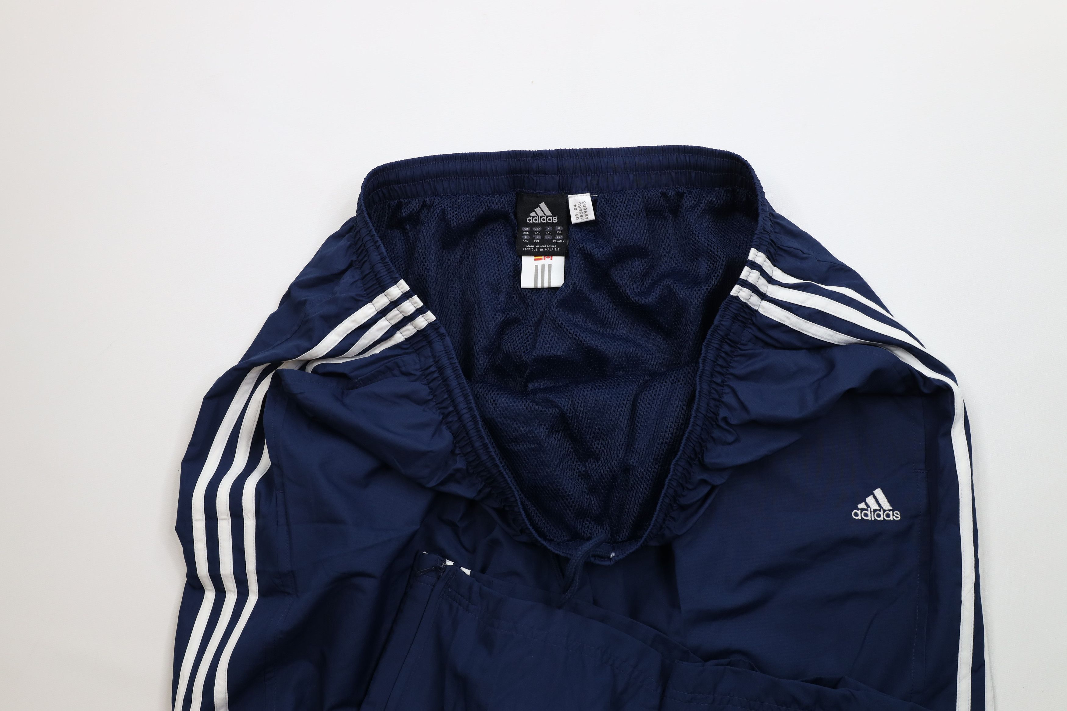 Adidas Vintage Y2K 2004 Adidas Lined Wide Leg Windbreaker Pants Size US 40 / EU 56 - 8 Thumbnail