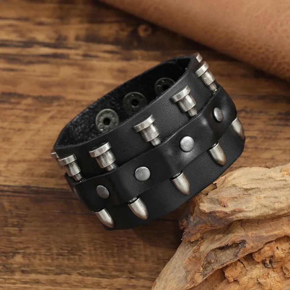 Jewelry Handmade Weave Genuine Leather Bracelet Size ONE SIZE - 5 Thumbnail
