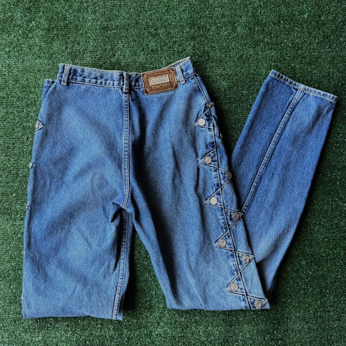 Vintage Vintage 70s Lawman Side-Button Authentic Western Jeans Size 30" / US 8 / IT 44 - 7 Thumbnail