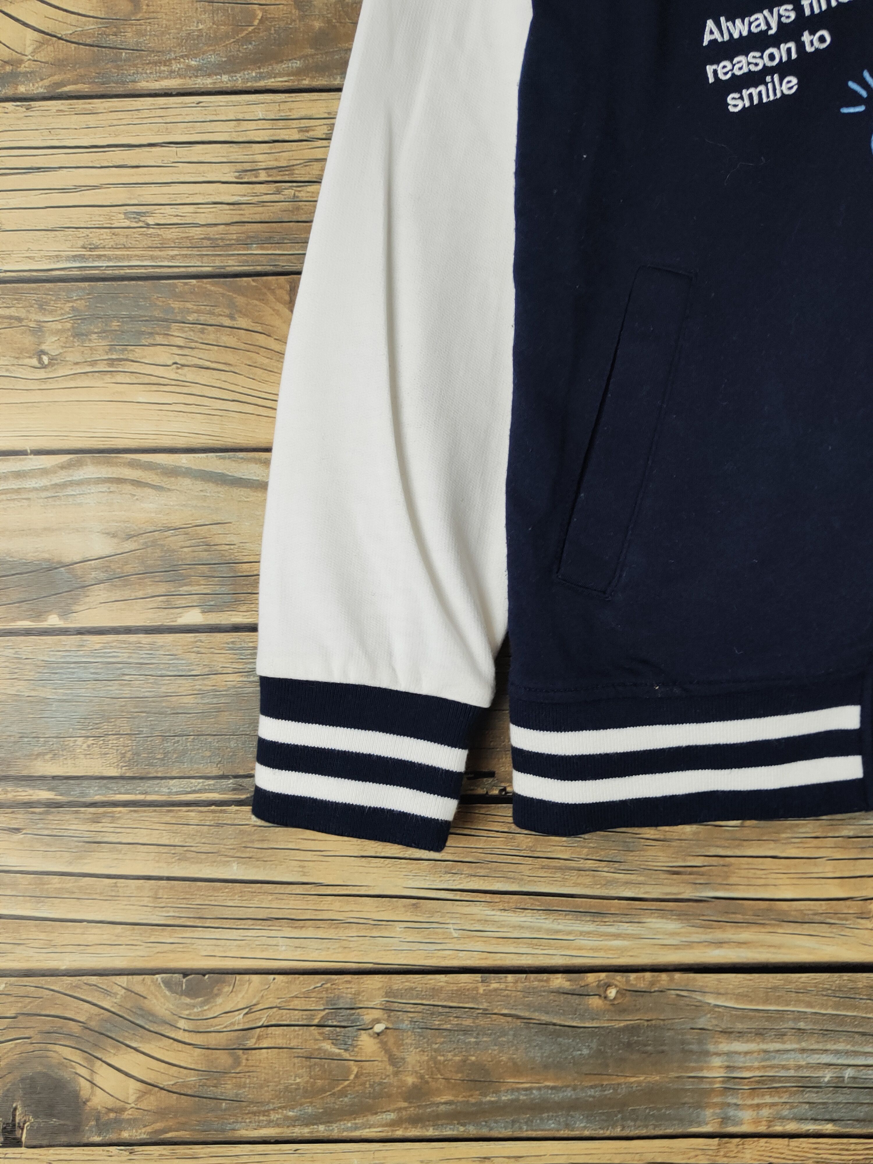 Japanese Brand DL Lovetoxic Navy White Varsity Jackets #2489 Size S / US 4 / IT 40 - 6 Thumbnail
