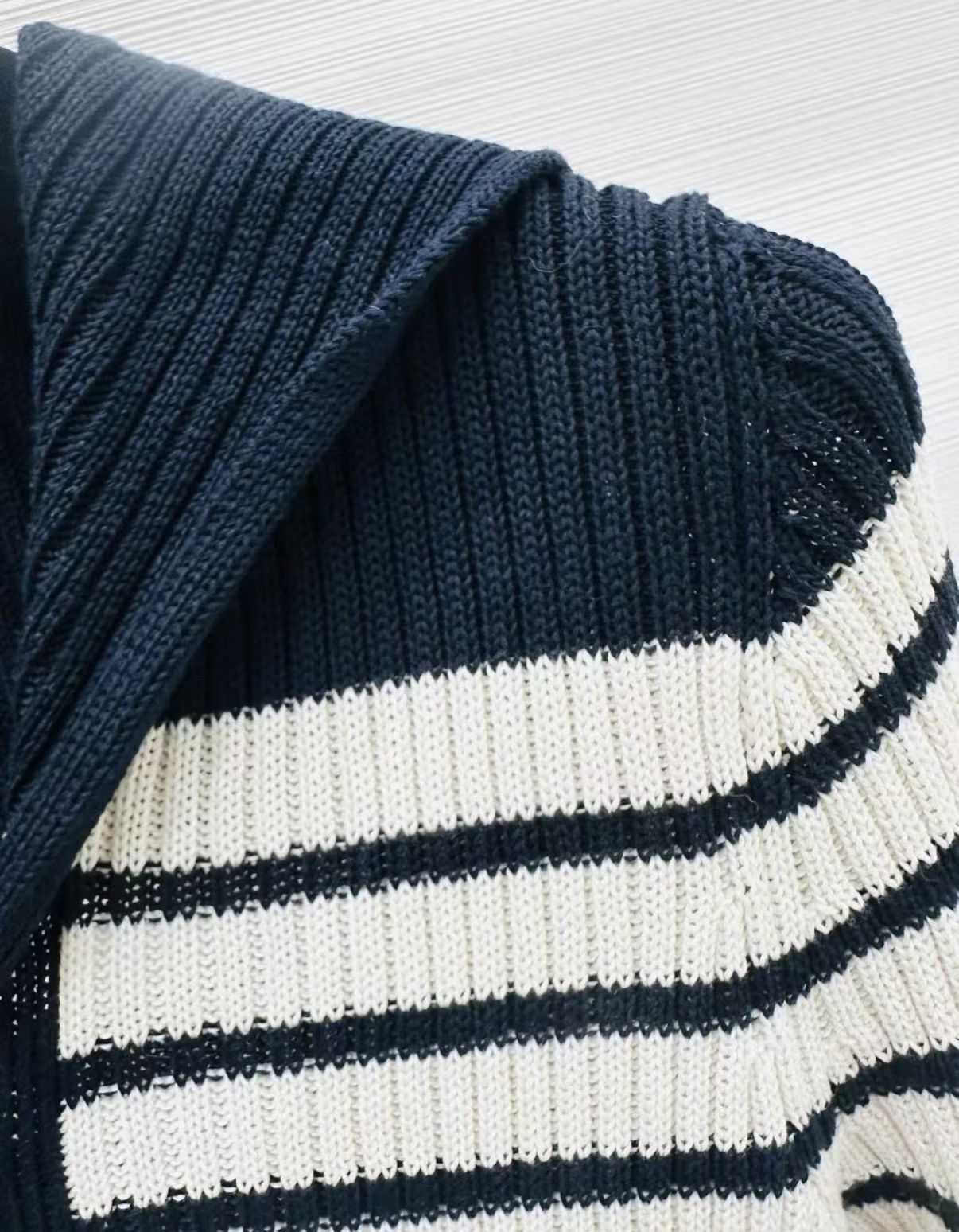 Dior Dior Black & White Striped Sailor Collar Knit Sweater J33 Size S / US 4 / IT 40 - 4 Thumbnail